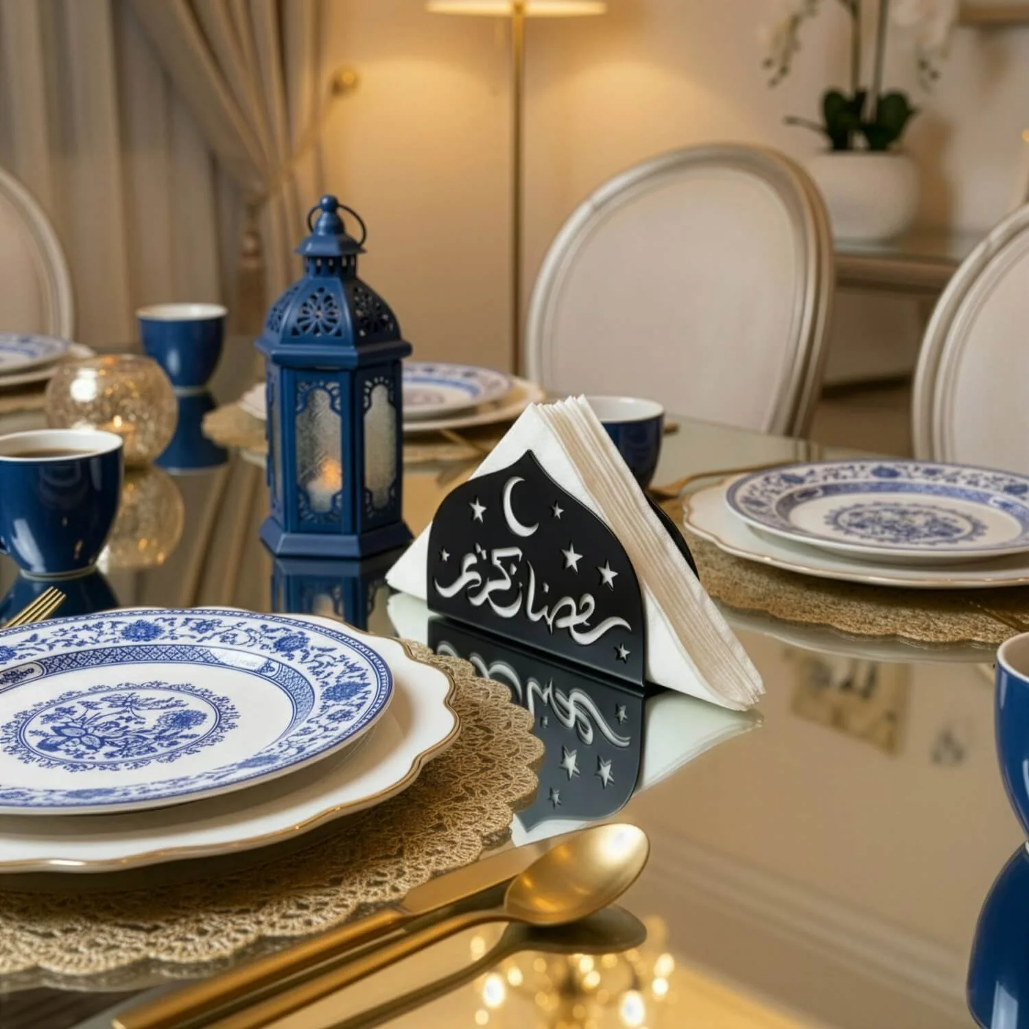 Ramadan Kareem Napkin Holder – Metal Iftar Table Decor - Image 10