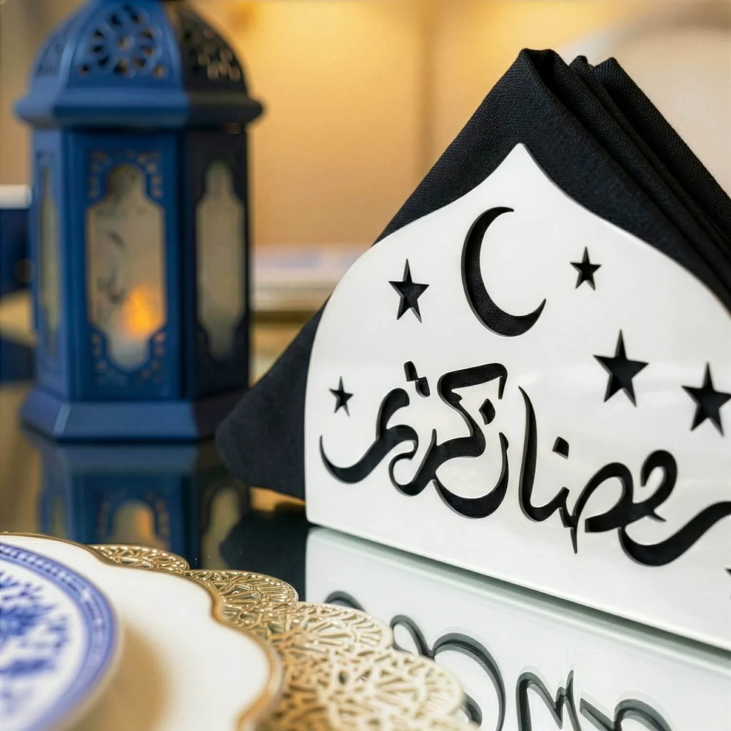Ramadan Kareem Napkin Holder – Metal Iftar Table Decor - Image 11