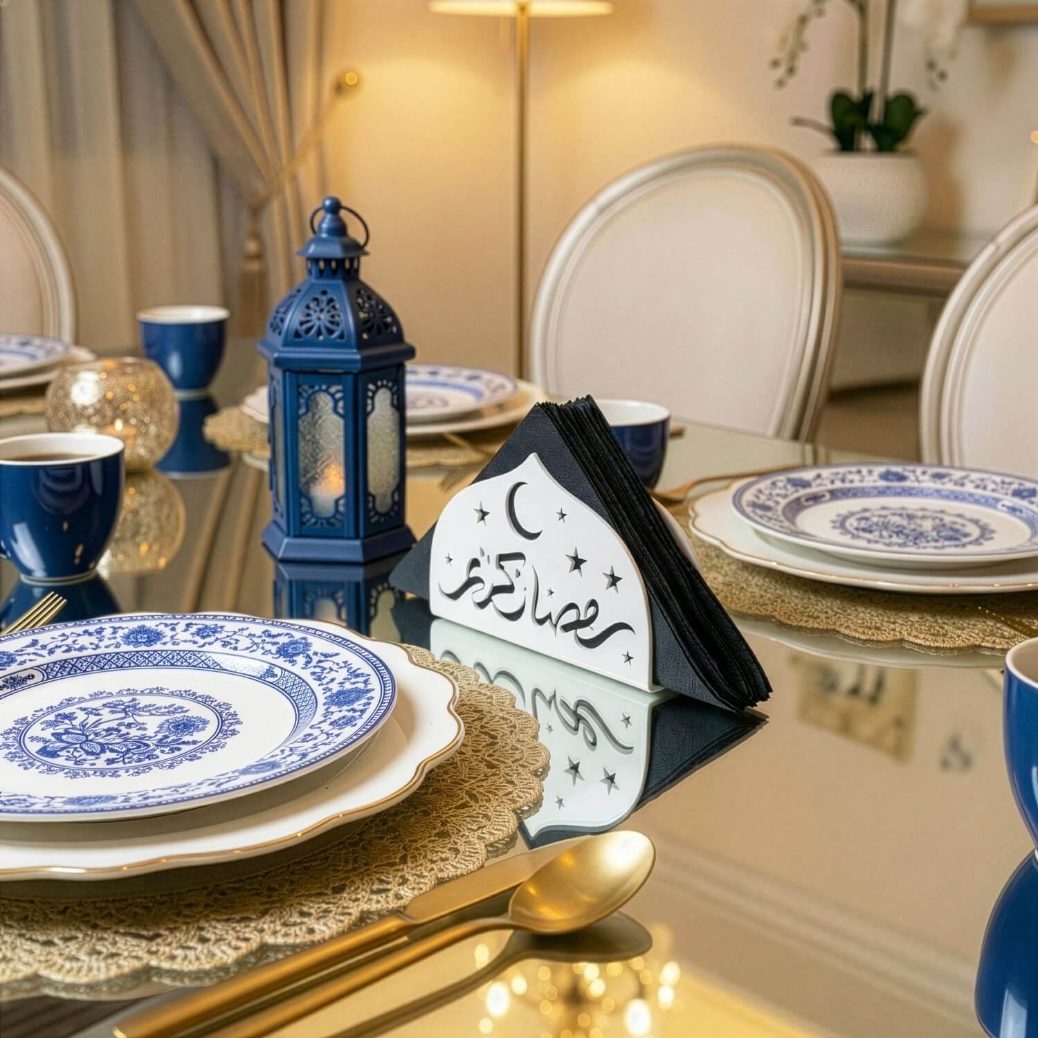 Ramadan Kareem Napkin Holder – Metal Iftar Table Decor - Image 12