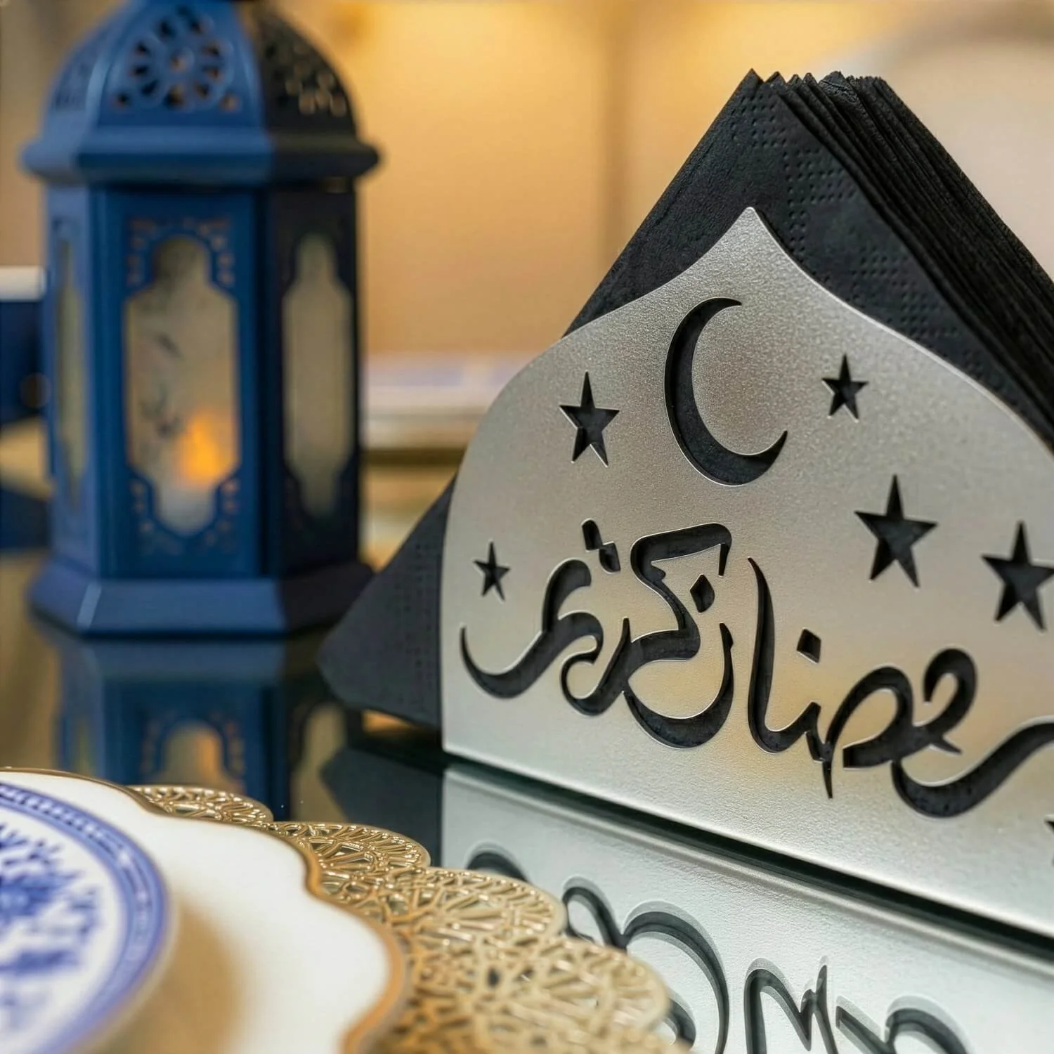Ramadan Kareem Napkin Holder – Metal Iftar Table Decor - Image 13