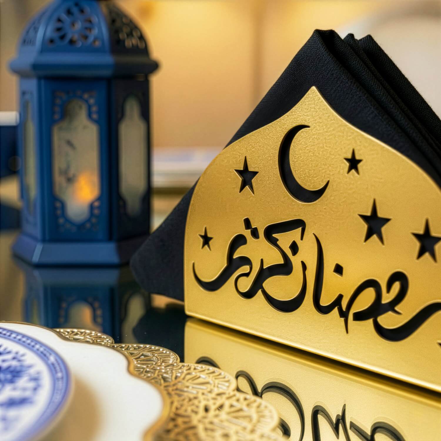 Ramadan Kareem Napkin Holder – Metal Iftar Table Decor - Image 7