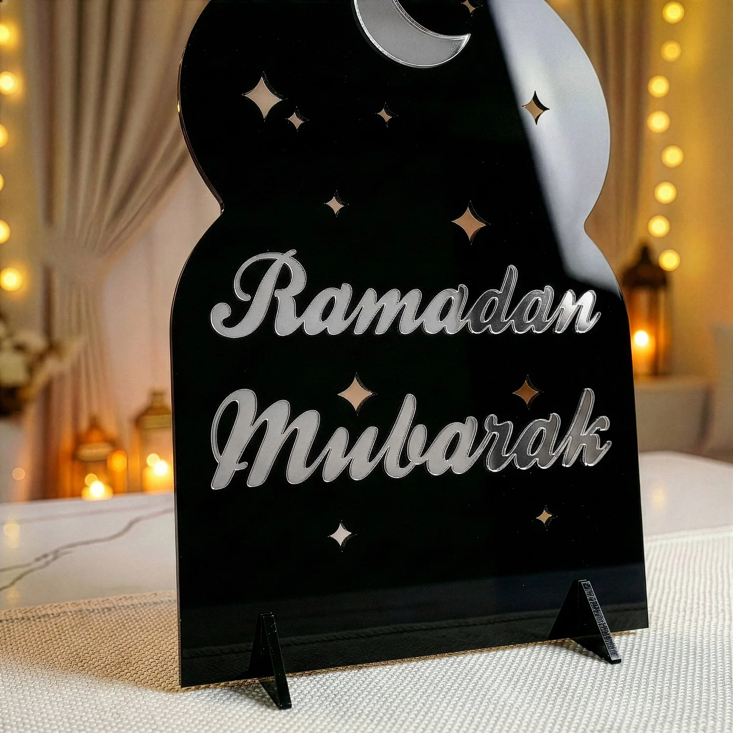 Ramadan Mubarak Acrylic Tabletop Decor – Modern Islamic Display - Image 15