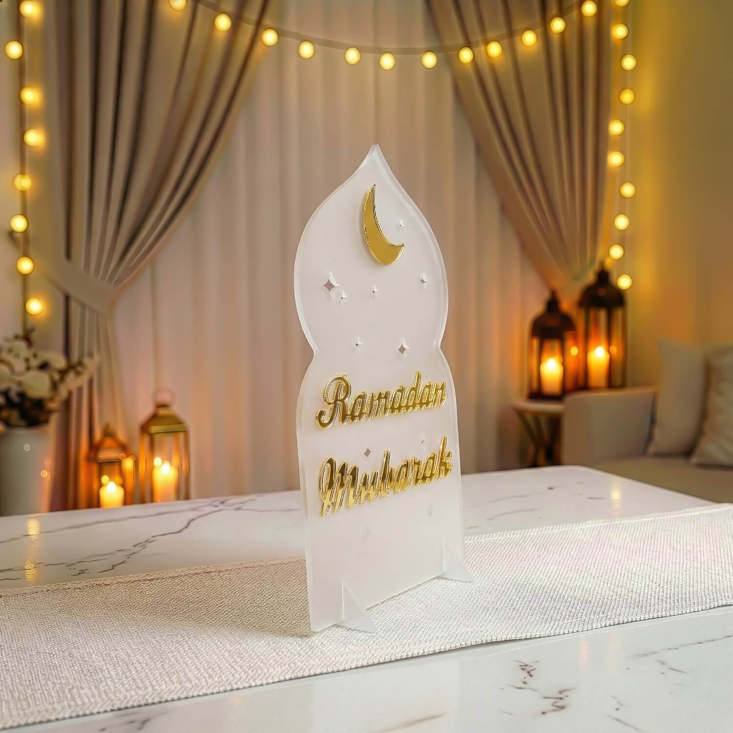 Ramadan Mubarak Acrylic Tabletop Decor – Modern Islamic Display - Image 19
