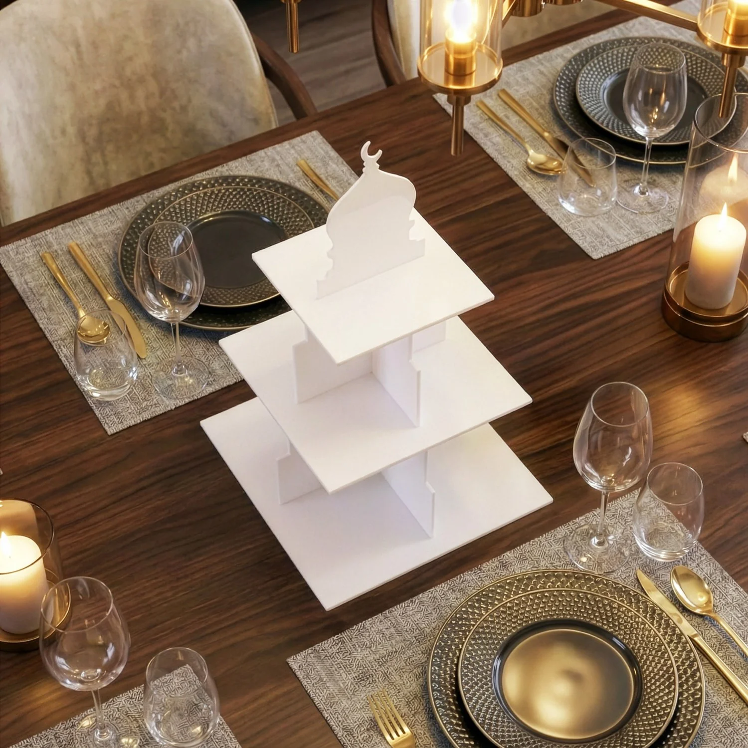 Ramadan Serving Stand – 3-Tier Acrylic Mosque Shaped Dessert & Date Holder - Image 24