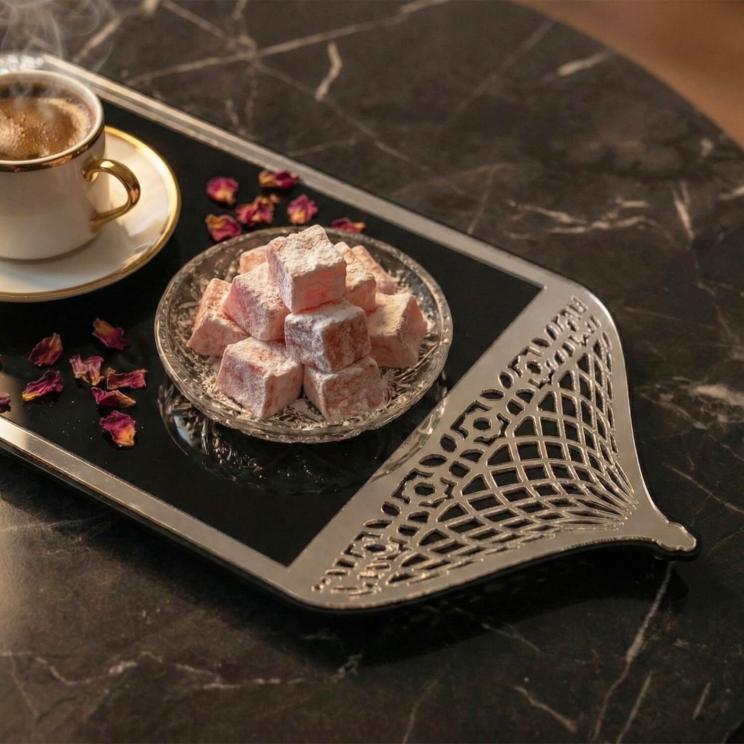 Ramadan Serving Tray with Mosque Dome Handles – Date & Coffee Platter - Image 11