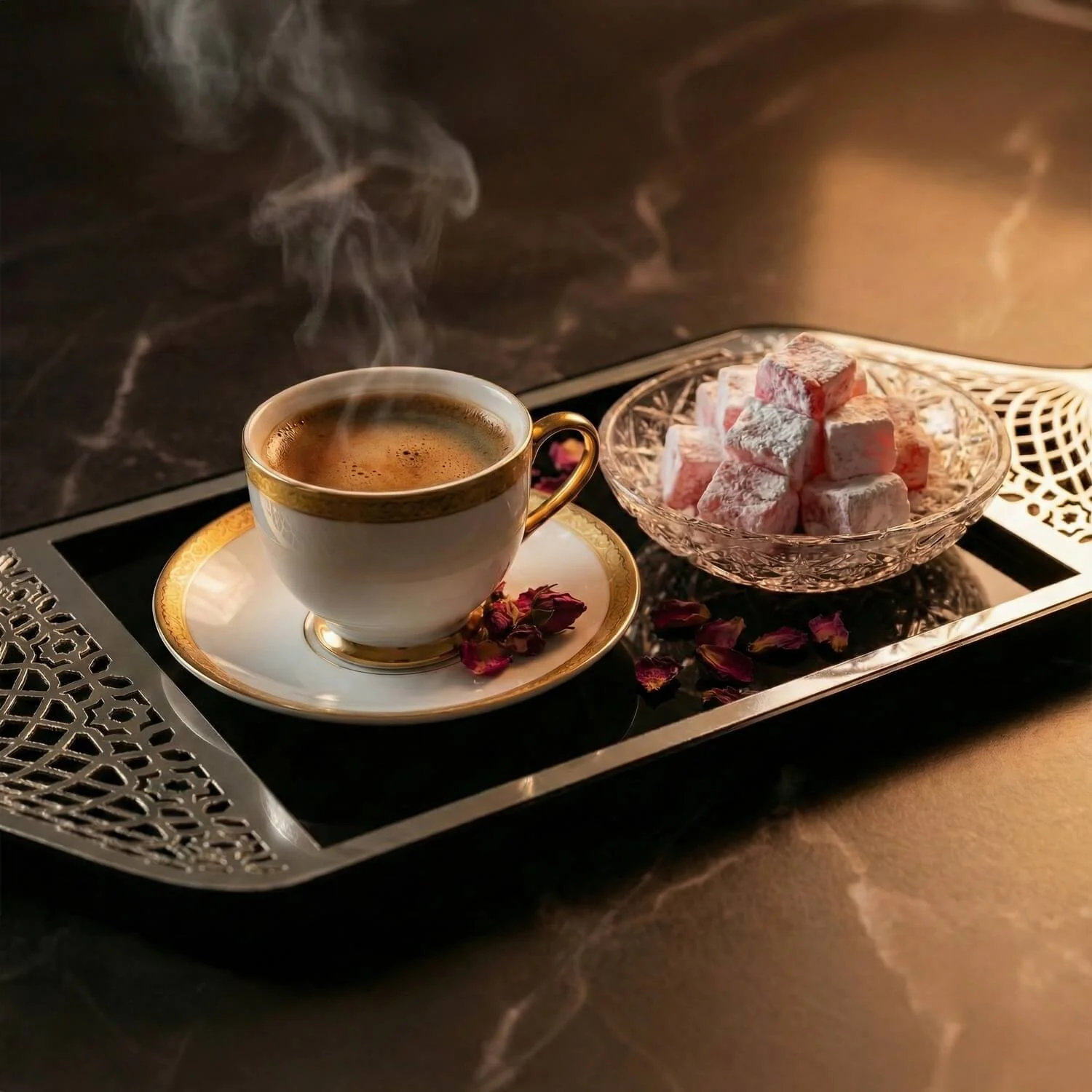 Ramadan Serving Tray with Mosque Dome Handles – Date & Coffee Platter - Image 12