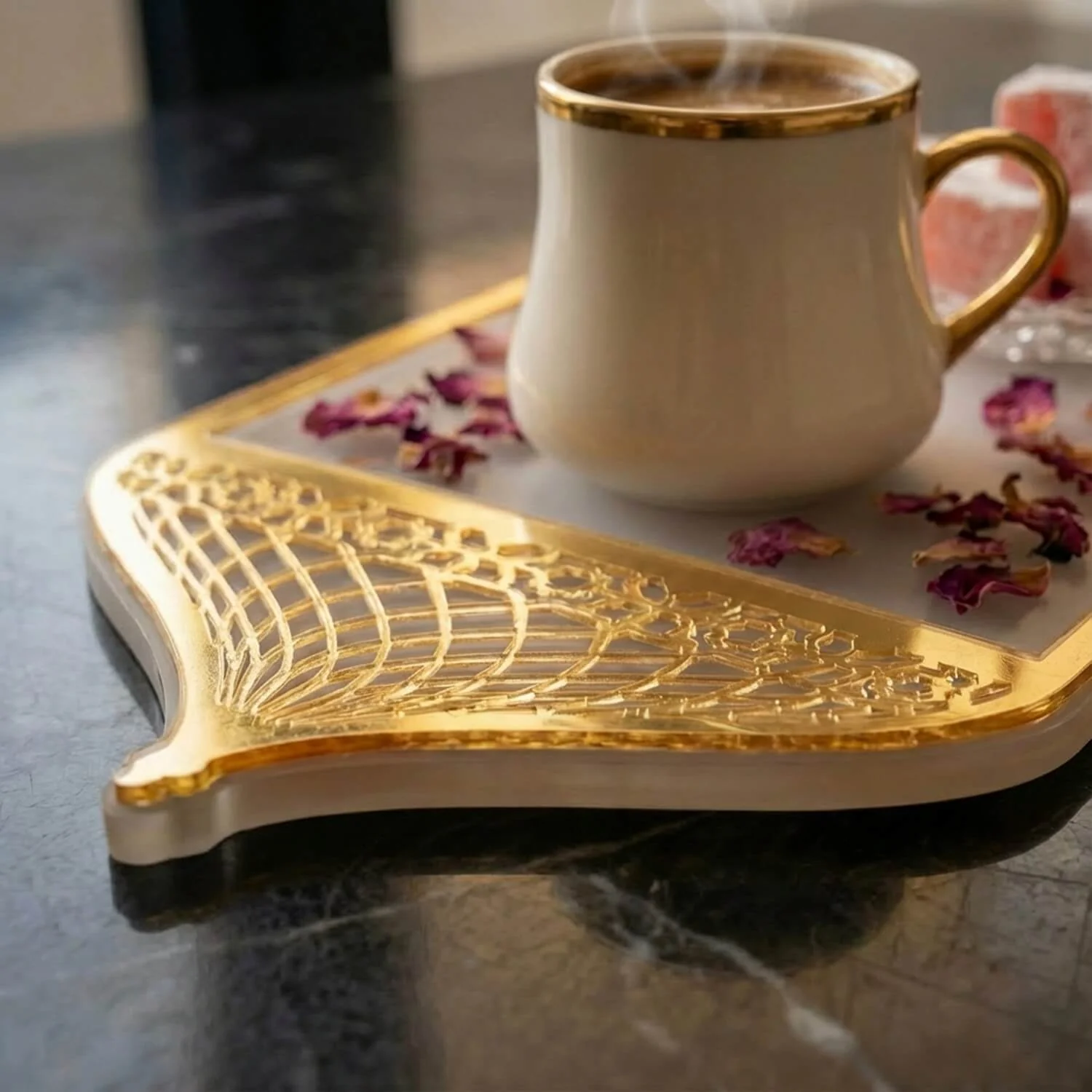 Ramadan Serving Tray with Mosque Dome Handles – Date & Coffee Platter - Image 16