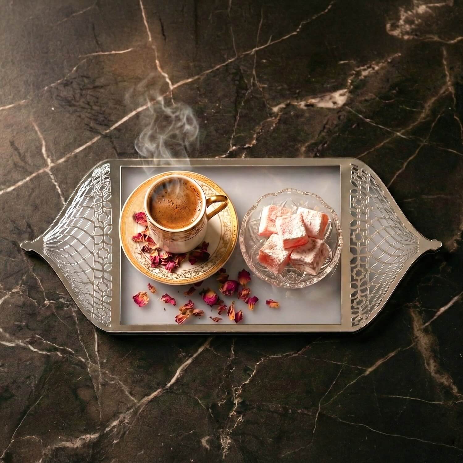 Ramadan Serving Tray with Mosque Dome Handles – Date & Coffee Platter - Image 17