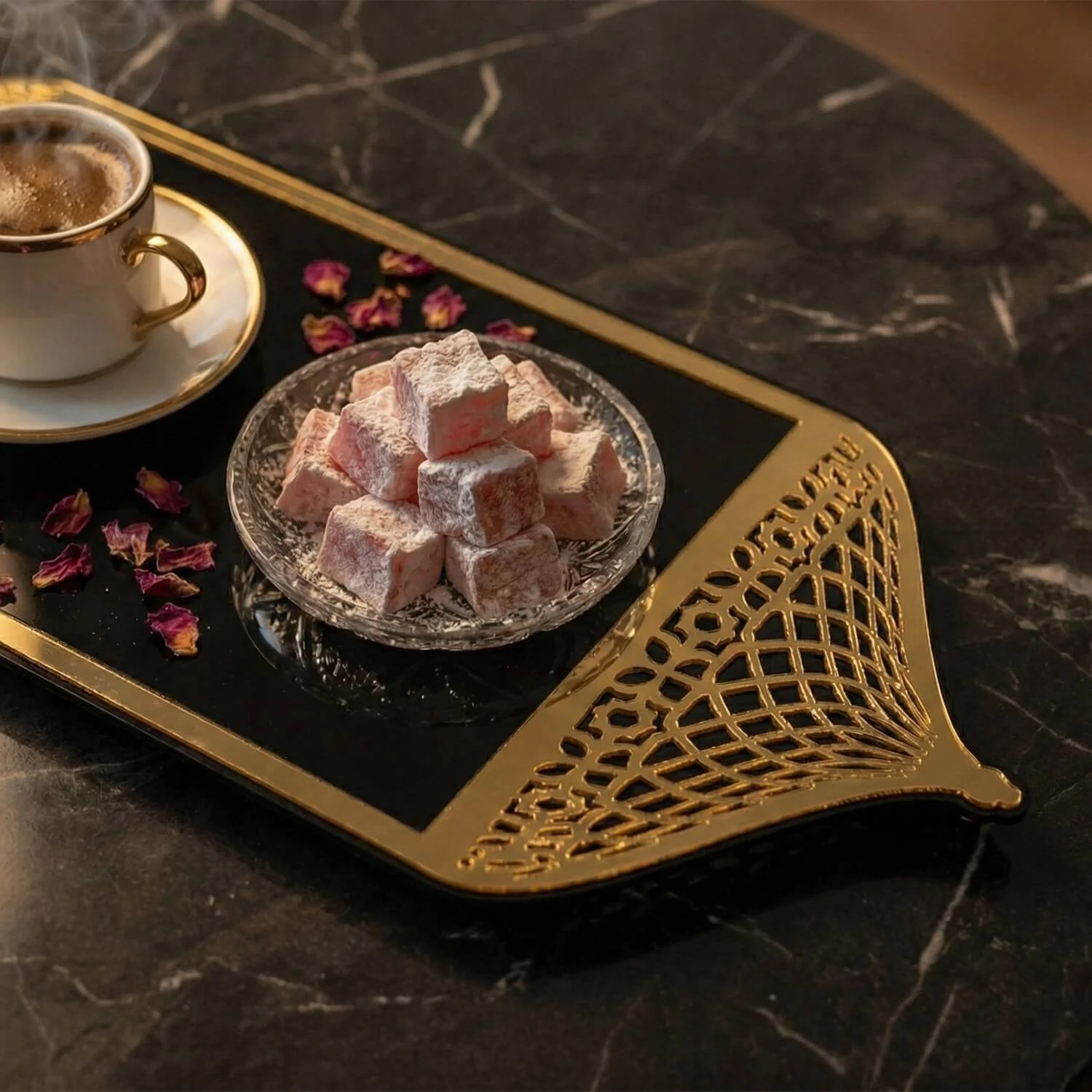 Ramadan Serving Tray with Mosque Dome Handles – Date & Coffee Platter - Image 7