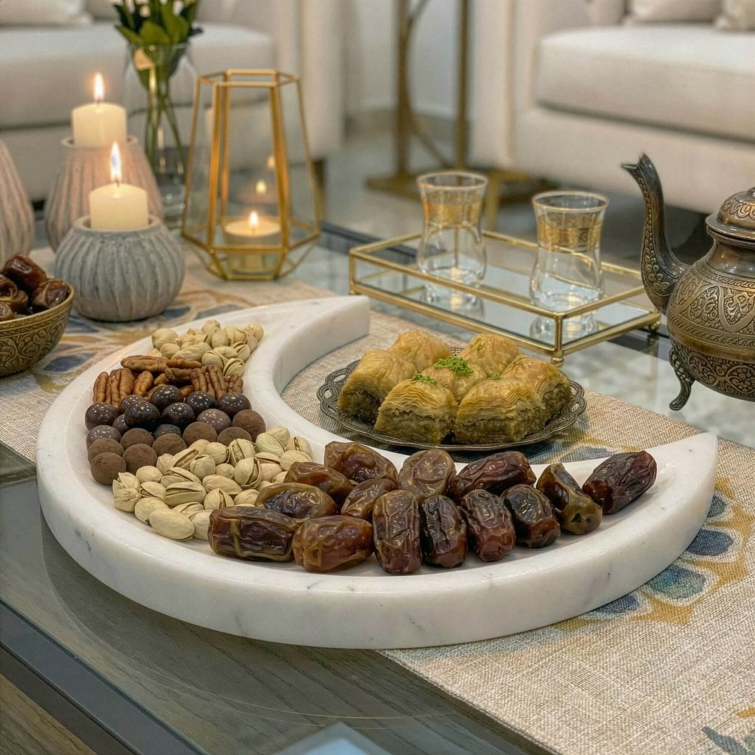 Real Marble Crescent Moon Tray – Natural Stone Serving Platter - Image 11