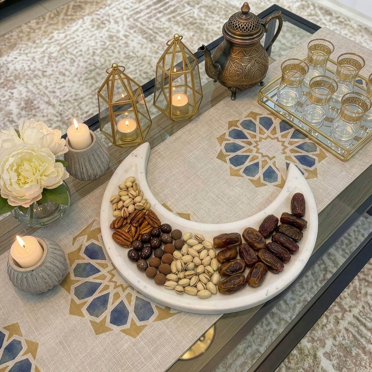 Real Marble Crescent Moon Tray – Natural Stone Serving Platter - Image 12