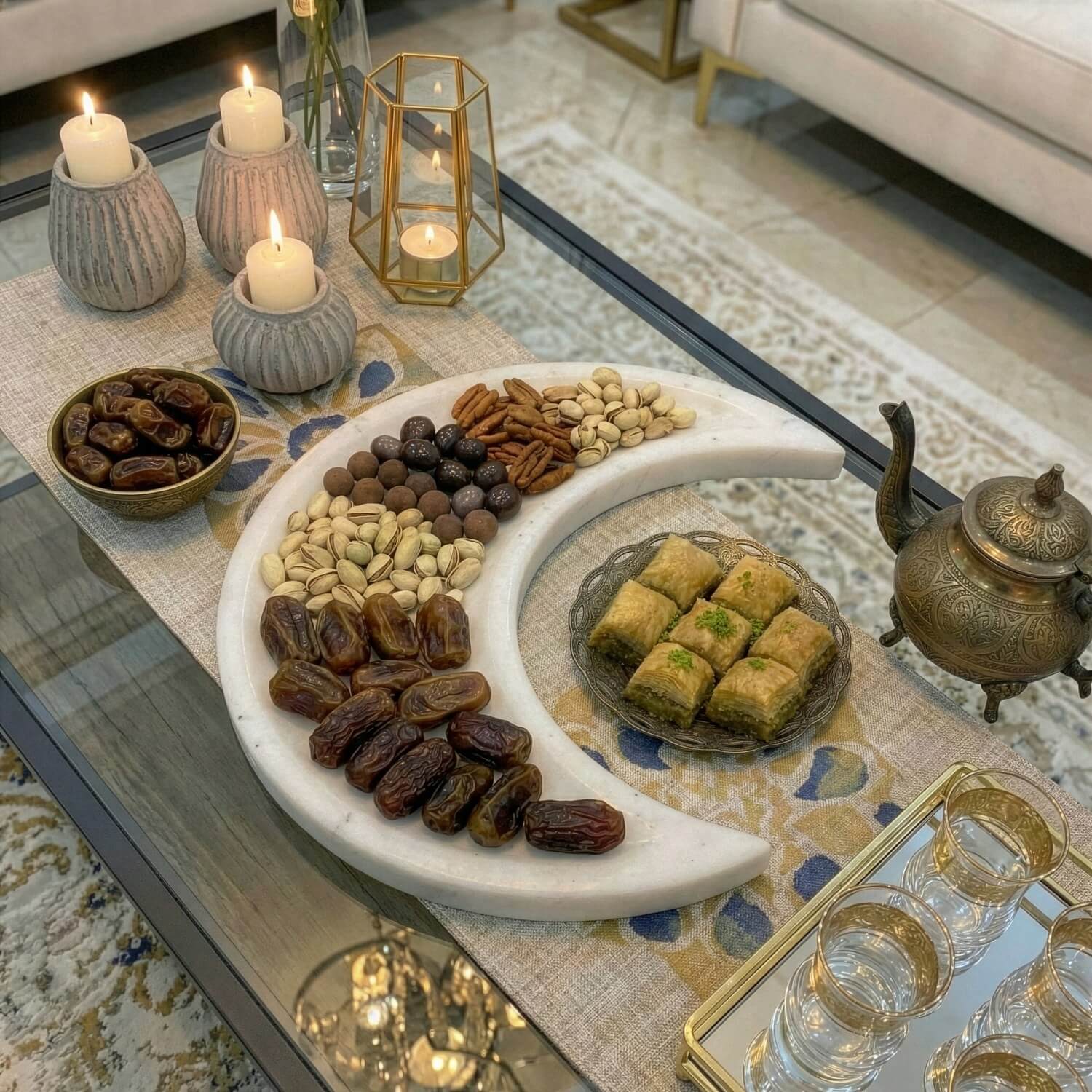 Real Marble Crescent Moon Tray – Natural Stone Serving Platter - Image 9