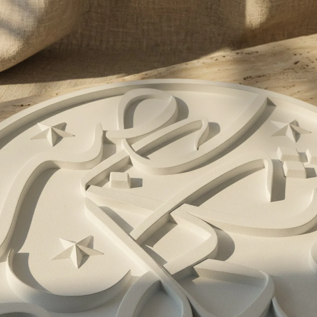 Sabr, Shukr, Tawakkul Arabic Calligraphy Stone Relief - Image 4