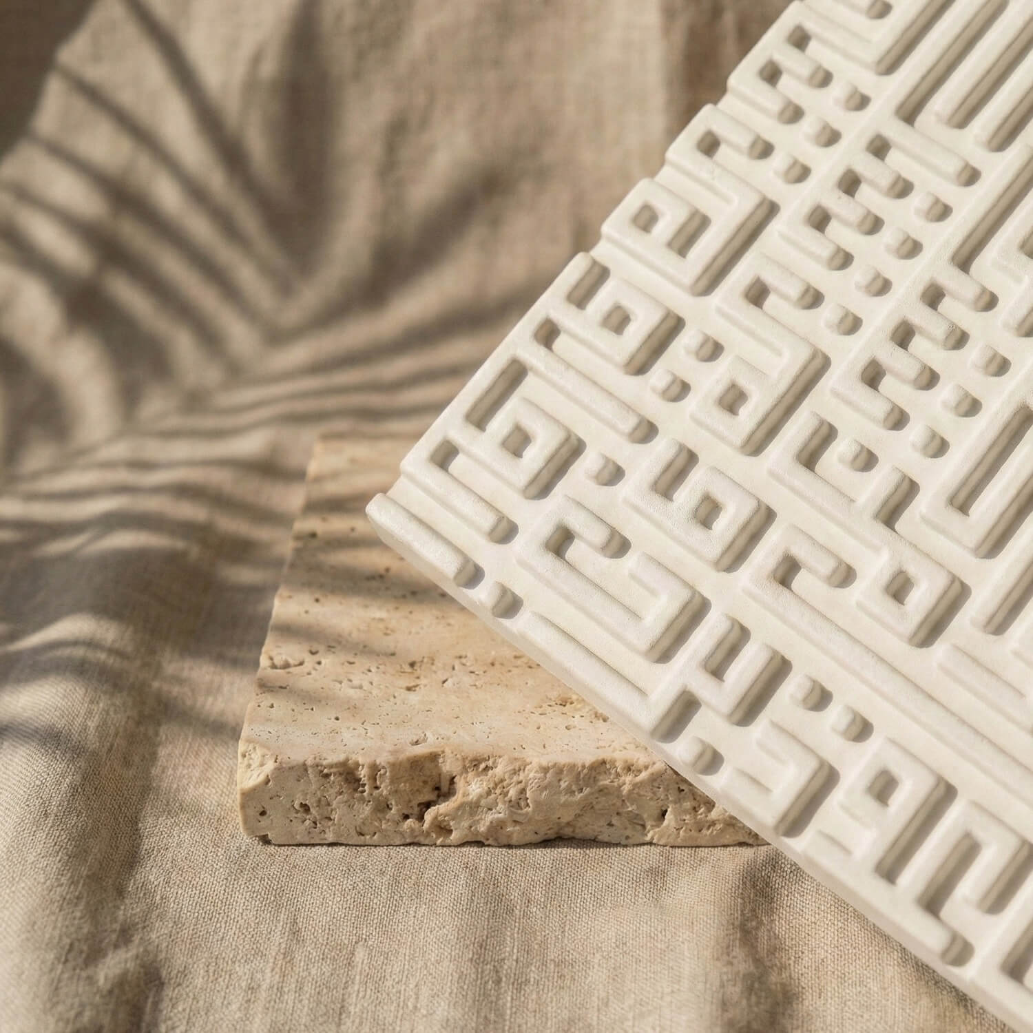 Set of 3 Kufic Islamic Home Decor – Ayatul Kursi, Falaq, Nas – Stone Relief Blocks - Image 11