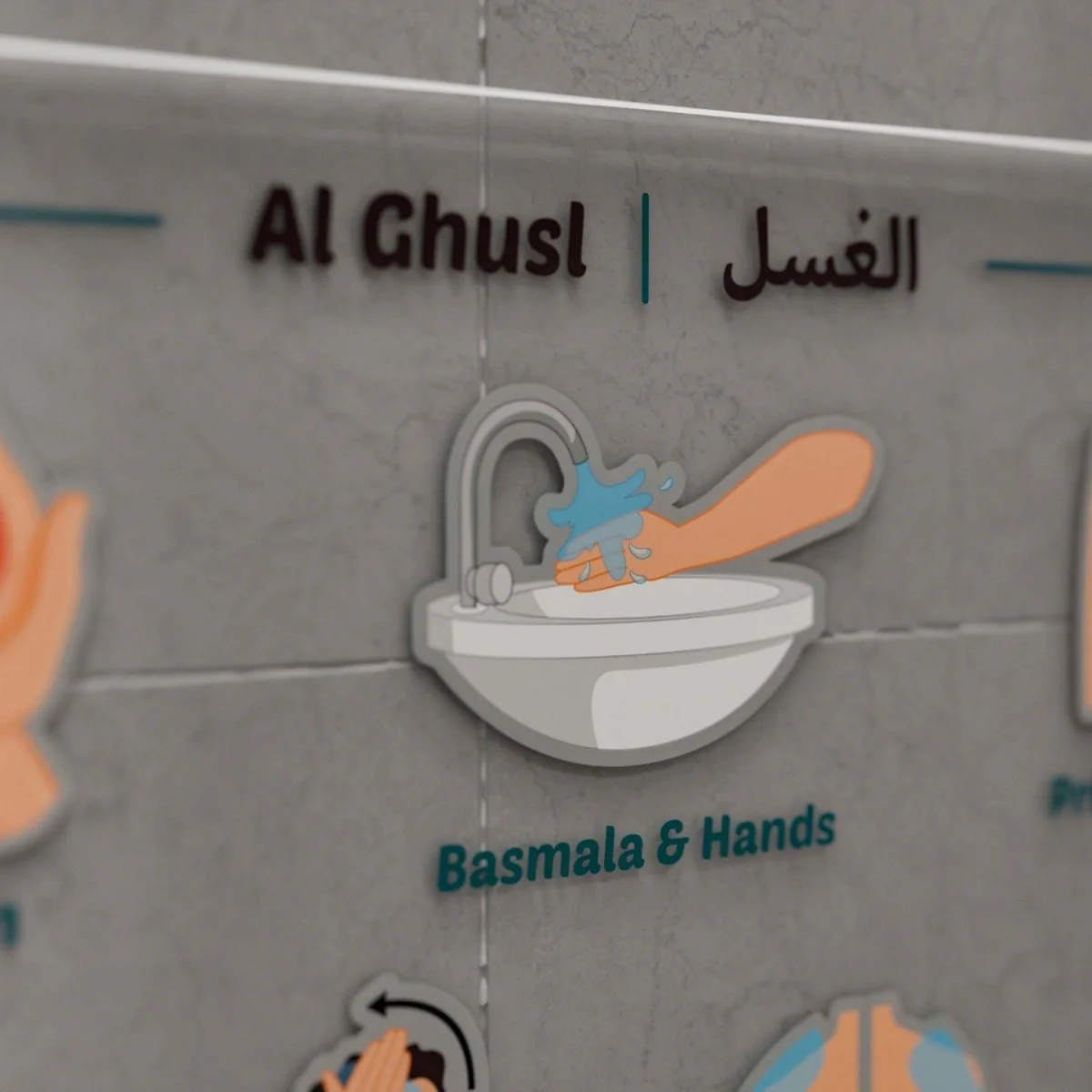 Step-by-Step Ghusl Guide - Educational & Decorative Acrylic Art - Image 6
