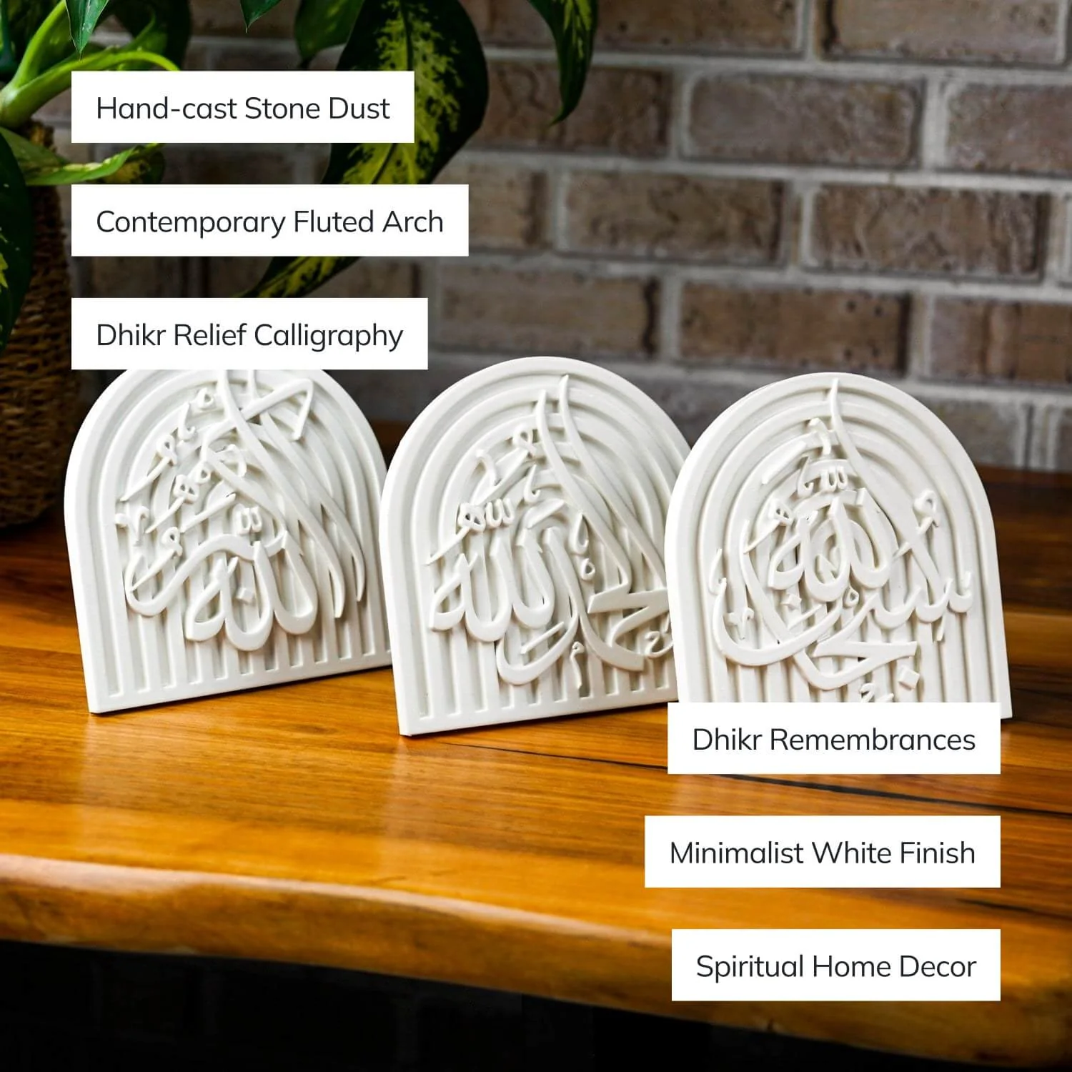 Stone Islamic Table Decor - SubhanAllah, Alhamdulillah, AllahuAkbar - Handmade Dhikr Art - Image 19