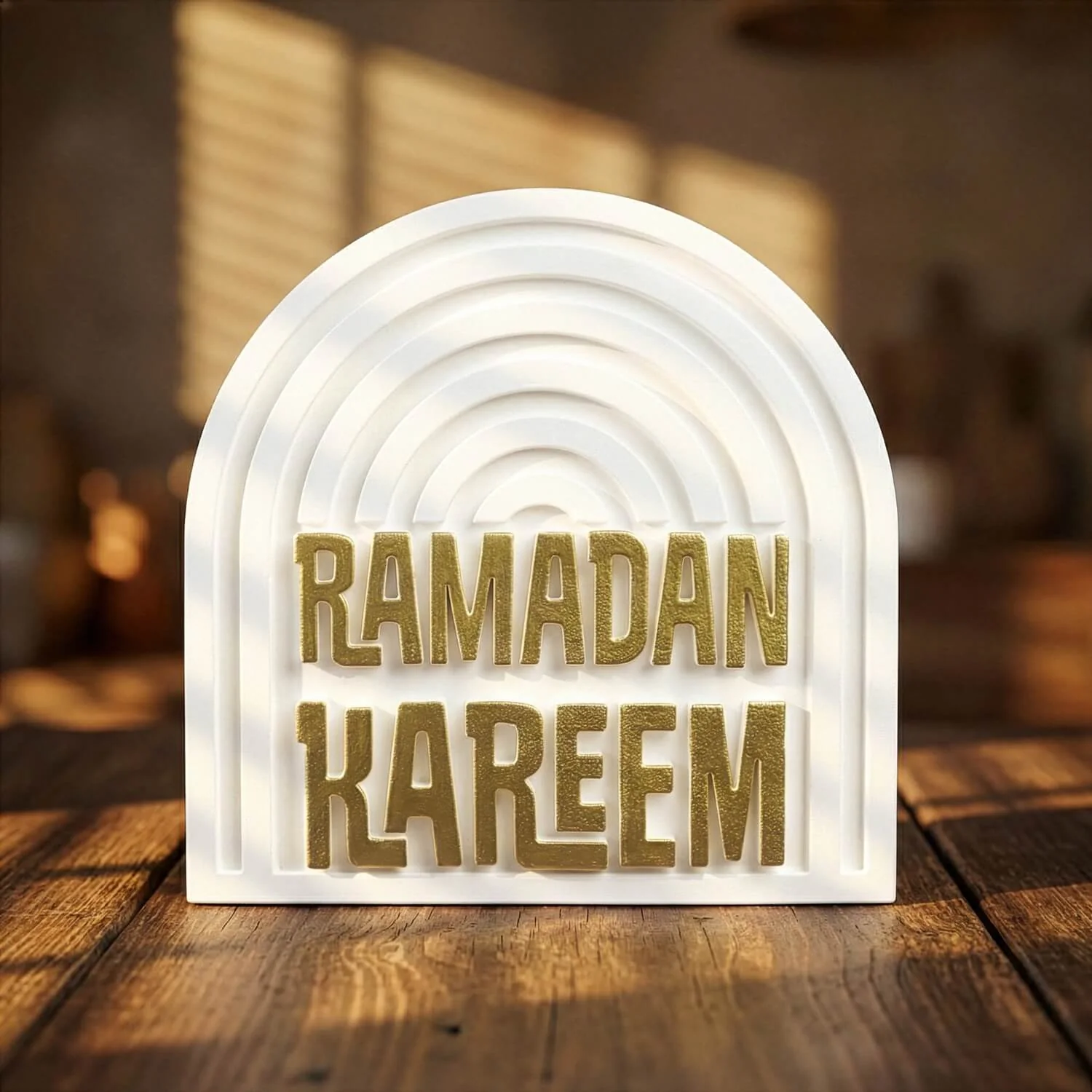 Stone Islamic Table Decor - Ramadan Kareem - Handmade Modern Arch - Image 12