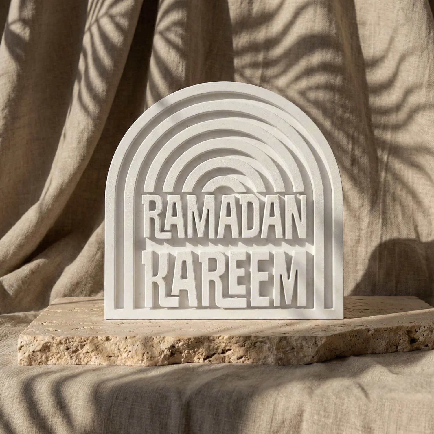 Stone Islamic Table Decor - Ramadan Kareem - Handmade Modern Arch - Image 3