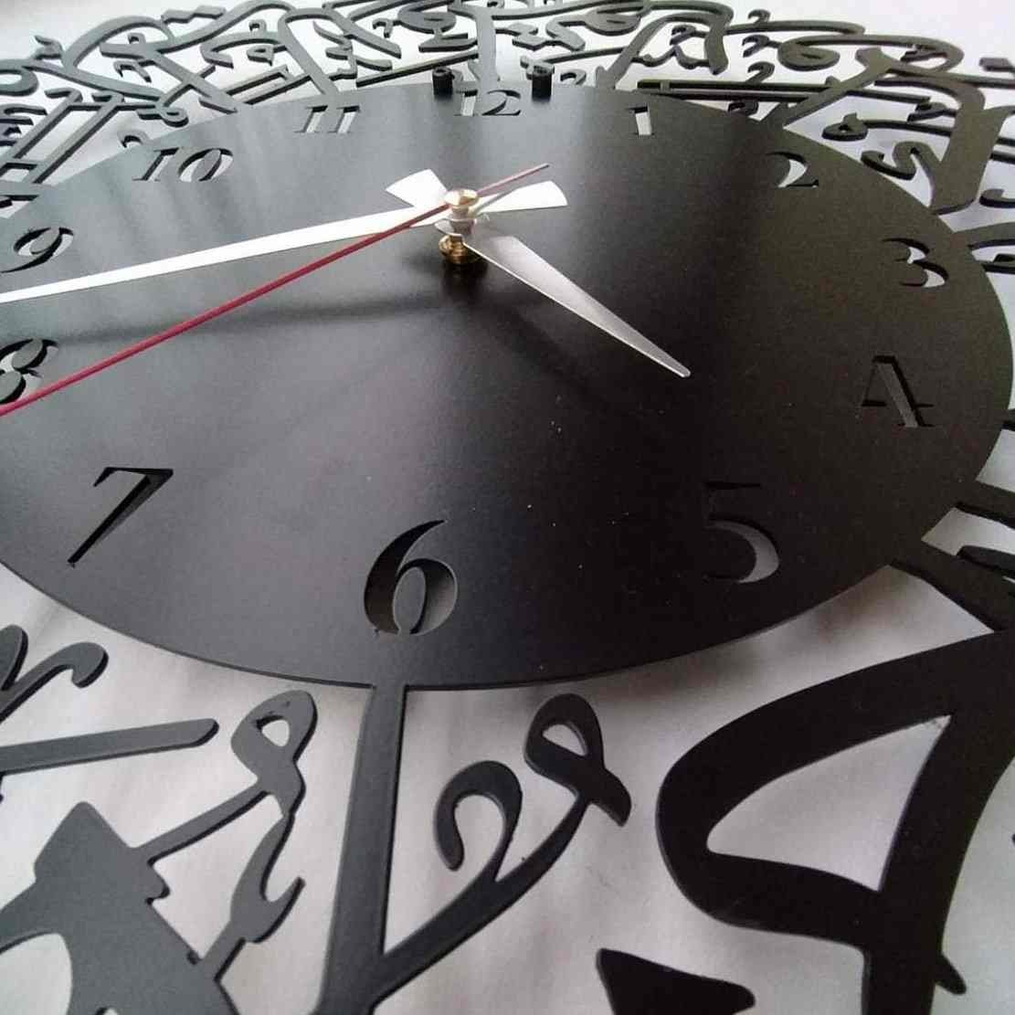 Surah Al Ikhlas Metal Clock - Islamic Wall Art, Black - Image 22
