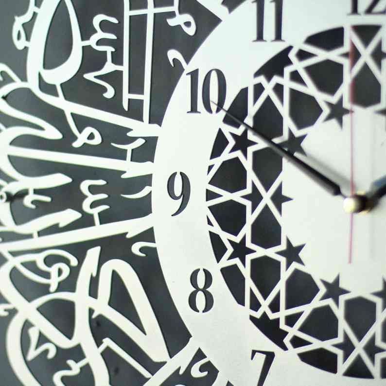 Surah Al Ikhlas Metal Clock - Islamic Wall Art | Latin Numbers - Image 9