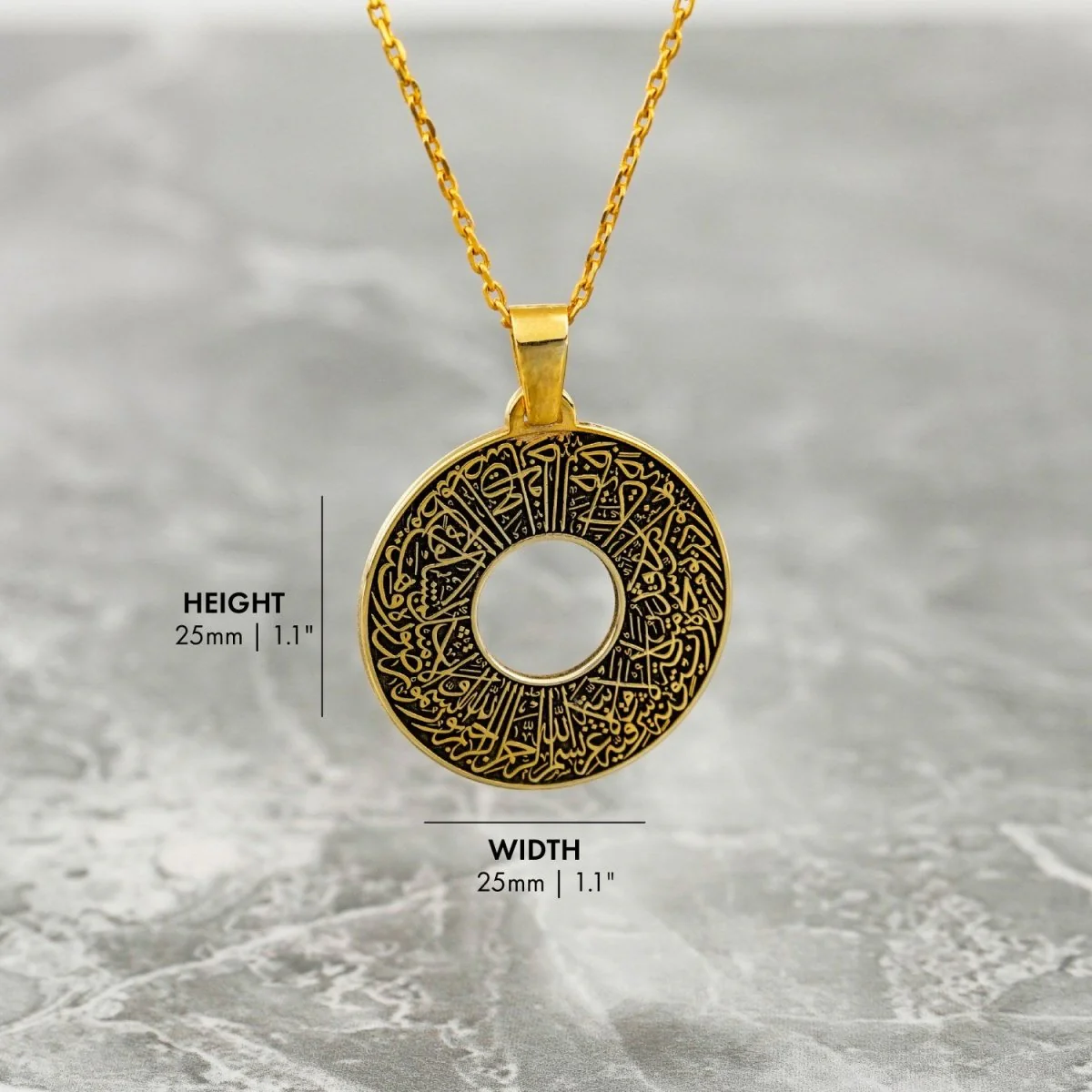 Surah Nur Verse 35 | Muslim Jewelry - 18K Gold Plated Silver Pendant - Image 7