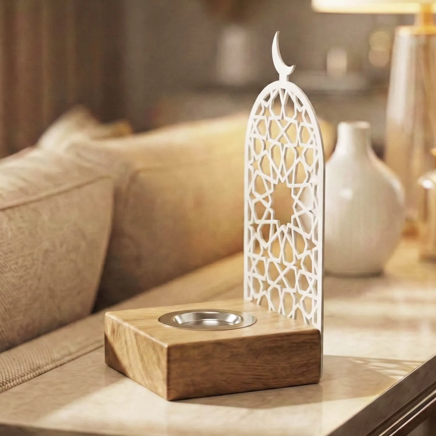 Modern Tall Mabkhara – Wooden Base Bakhoor Incense Burner - Image 15