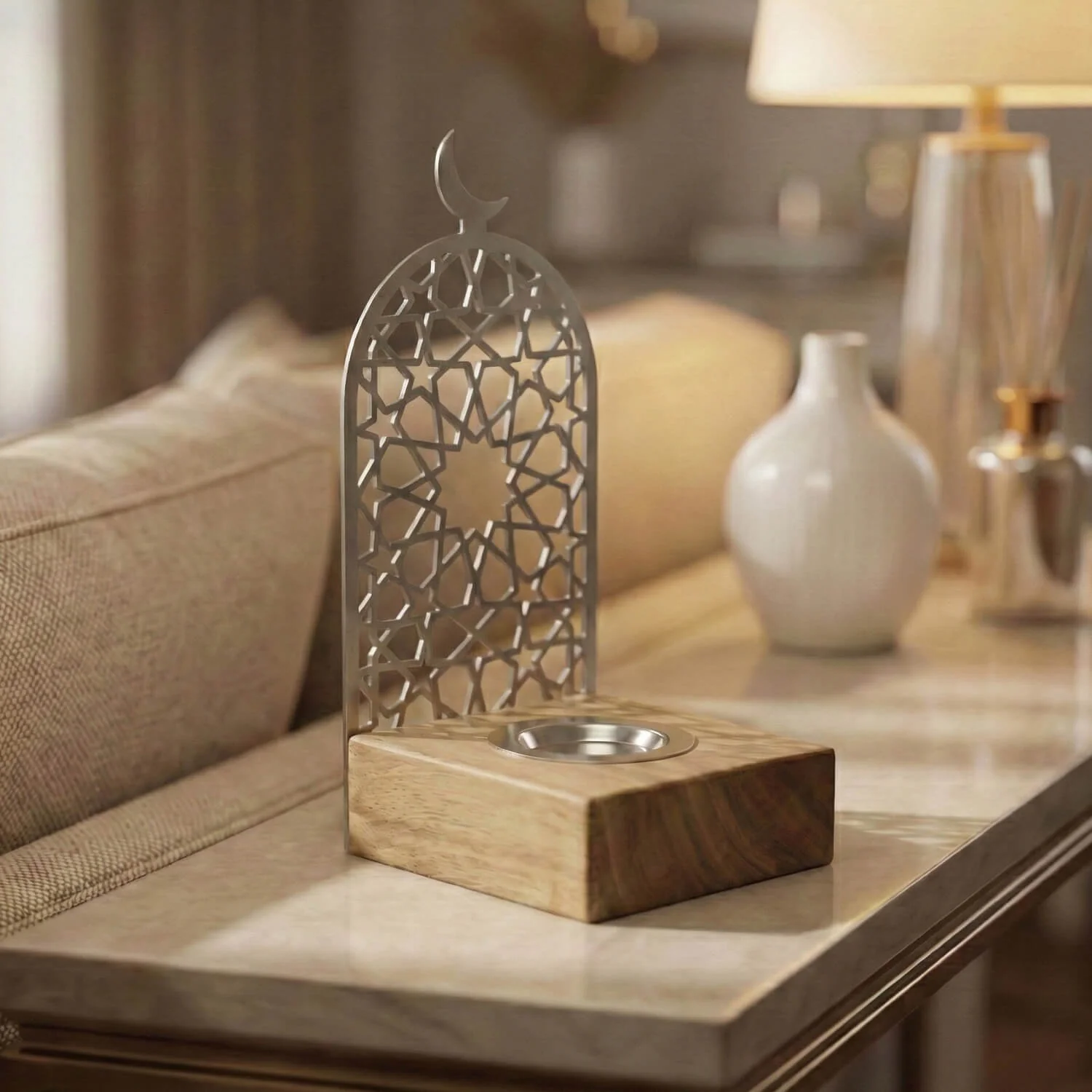 Modern Tall Mabkhara – Wooden Base Bakhoor Incense Burner - Image 20