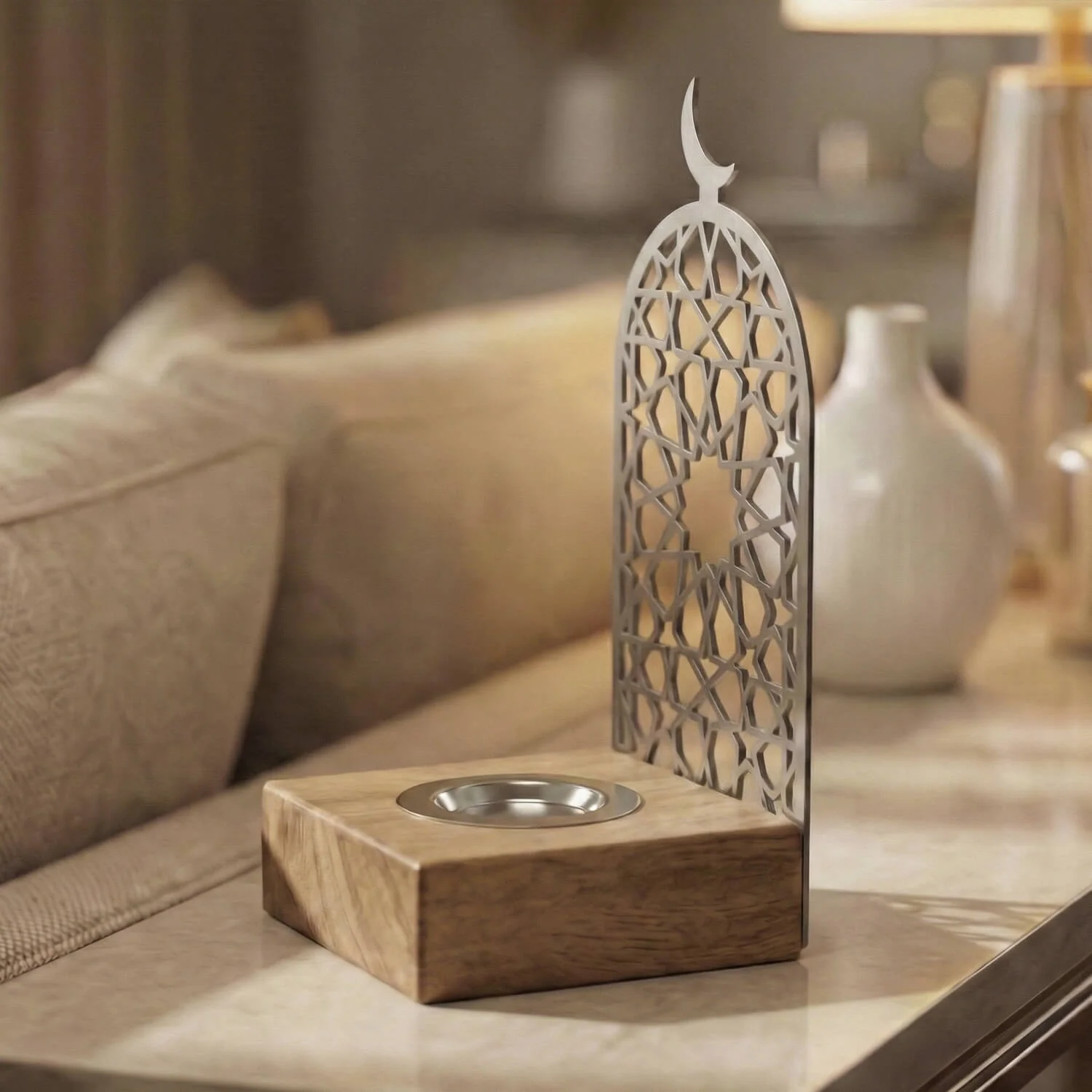 Modern Tall Mabkhara – Wooden Base Bakhoor Incense Burner - Image 21