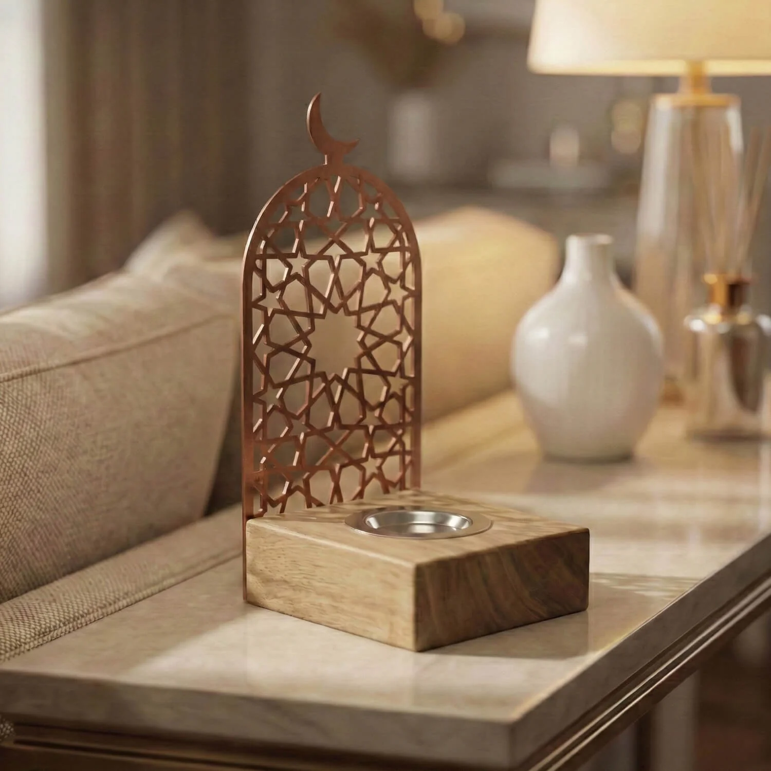 Modern Tall Mabkhara – Wooden Base Bakhoor Incense Burner - Image 23