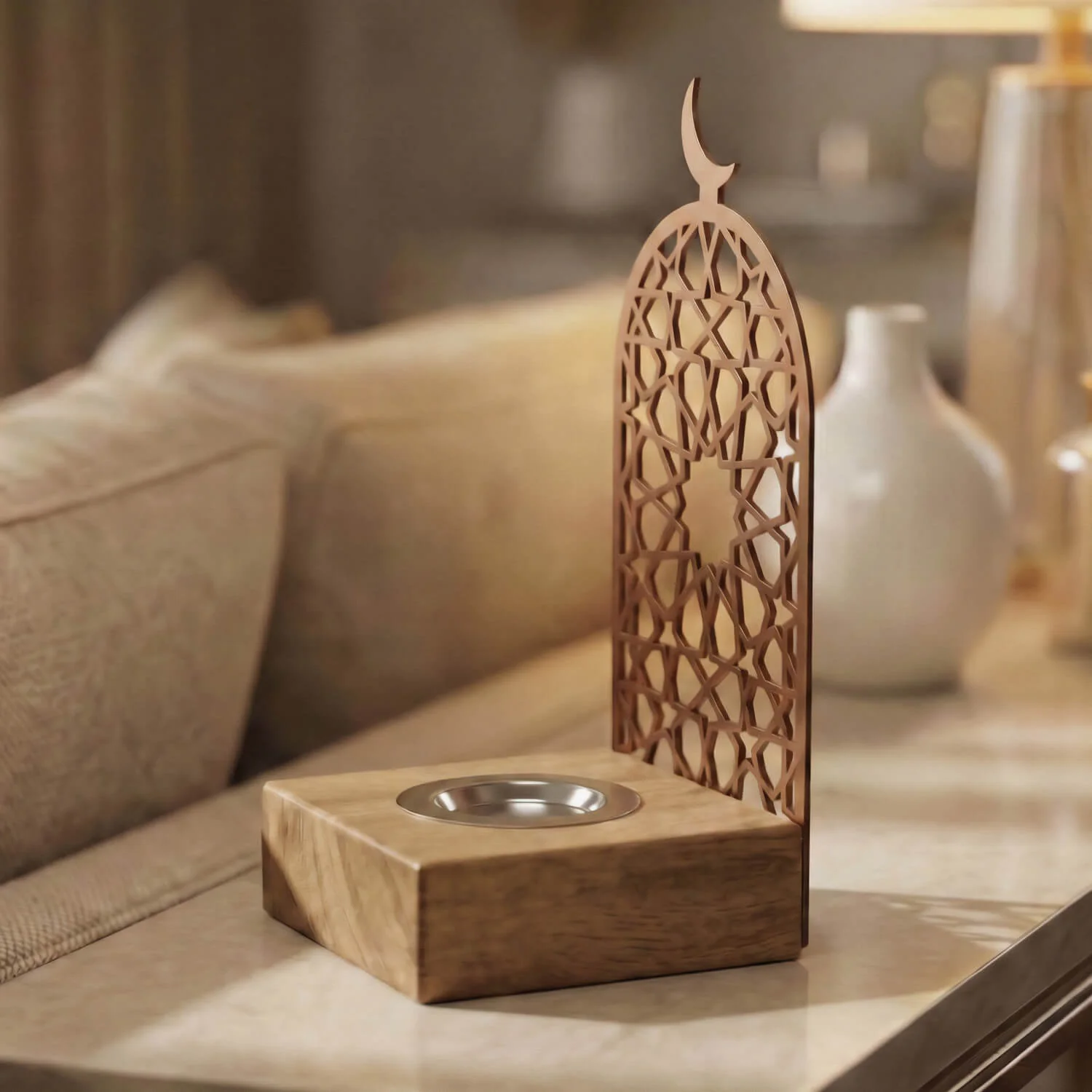 Modern Tall Mabkhara – Wooden Base Bakhoor Incense Burner - Image 25