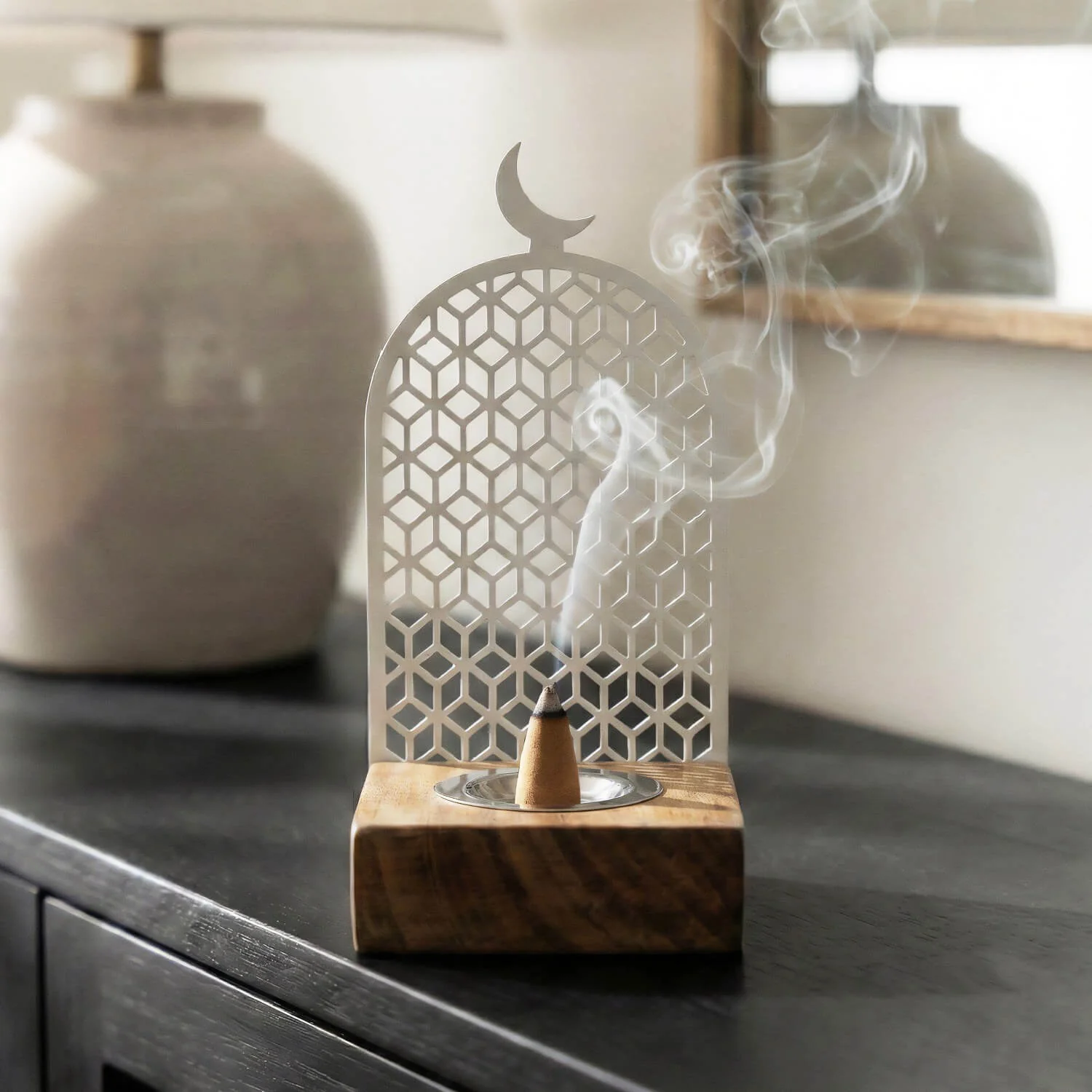 Modern Wooden Base Mabkhara – Bakhoor Incense Burner - Image 17