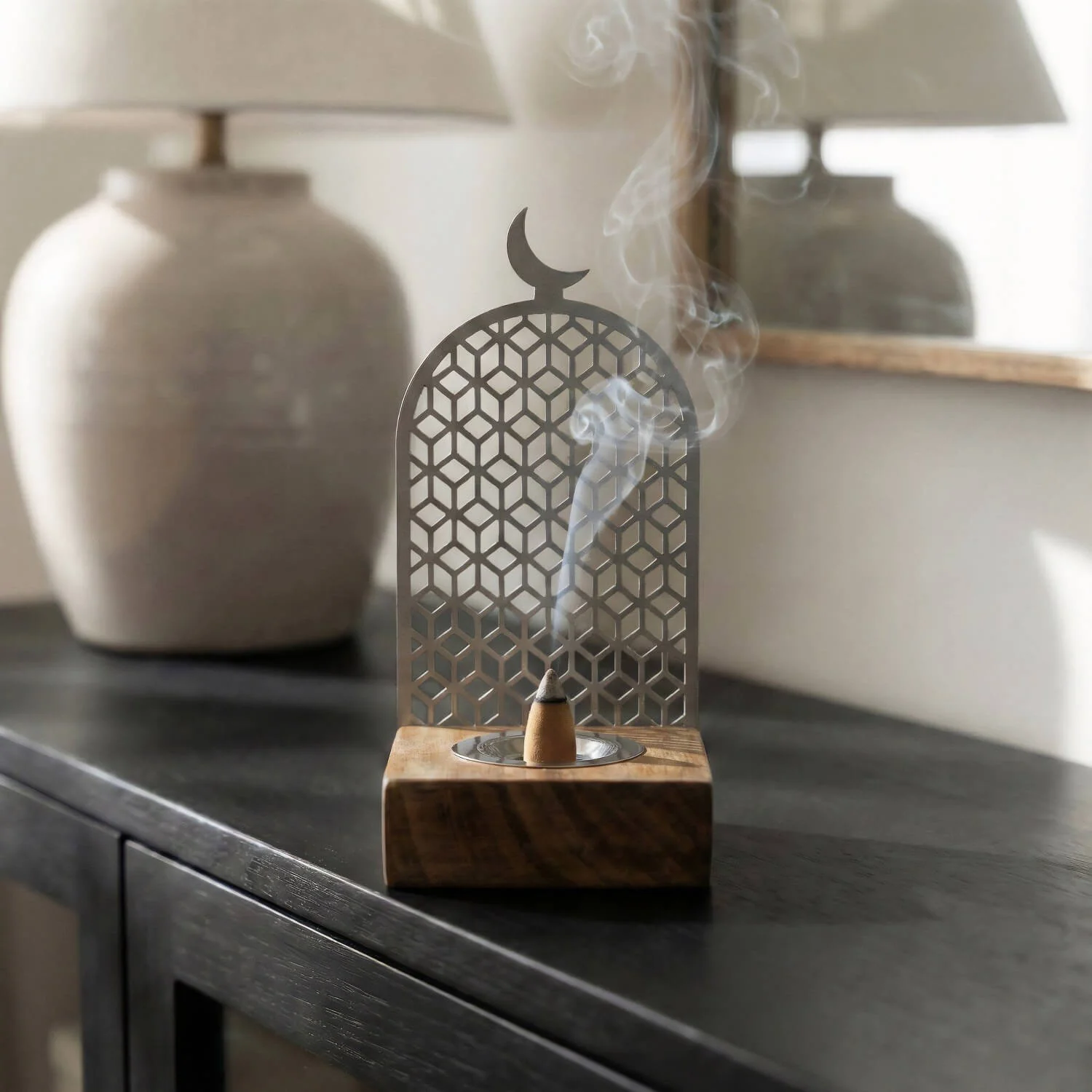 Modern Wooden Base Mabkhara – Bakhoor Incense Burner - Image 19