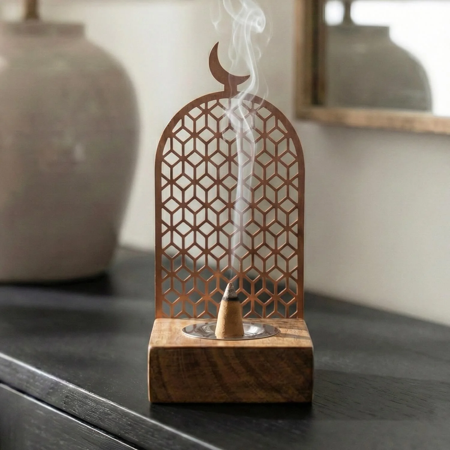 Modern Wooden Base Mabkhara – Bakhoor Incense Burner - Image 25