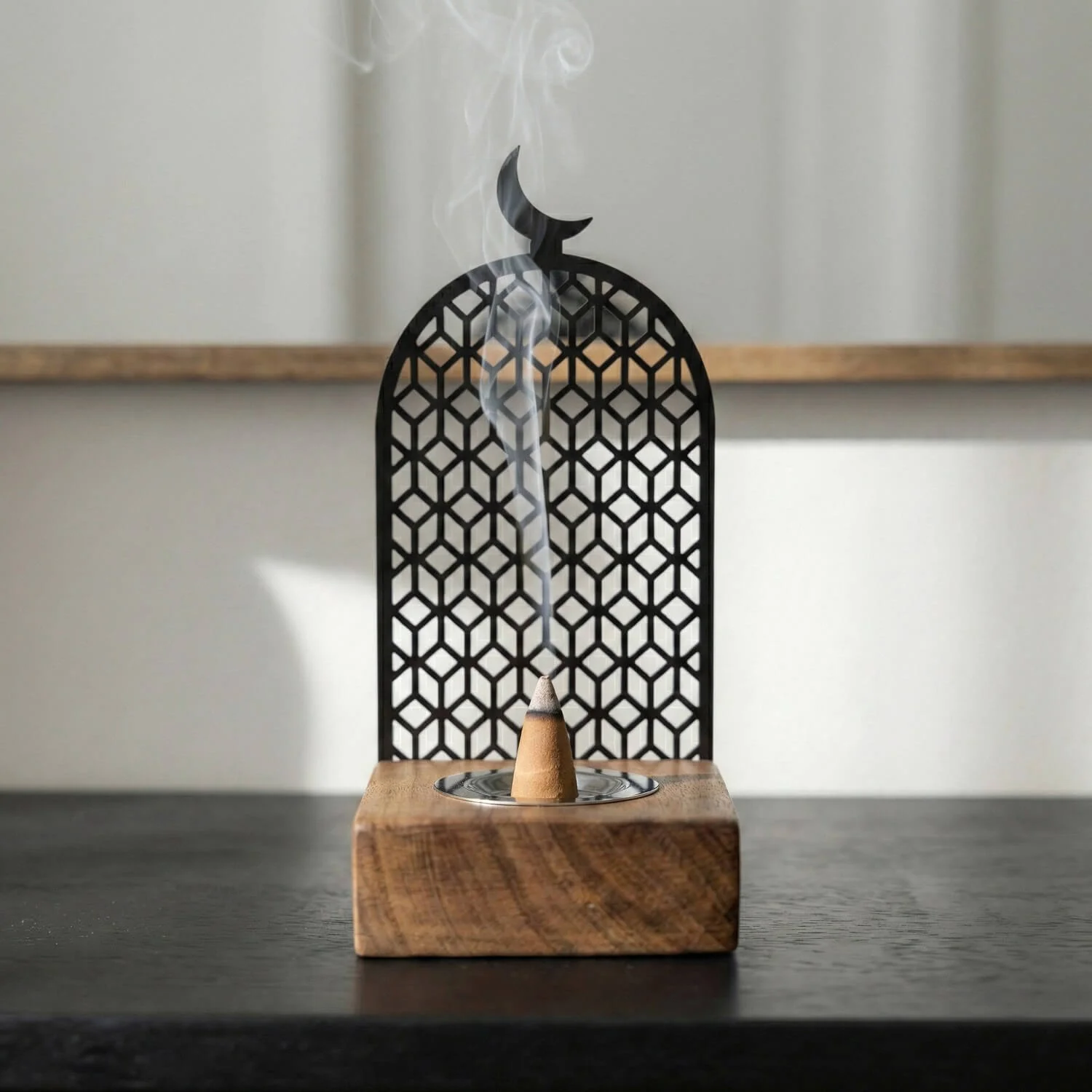 Modern Wooden Base Mabkhara – Bakhoor Incense Burner - Image 9