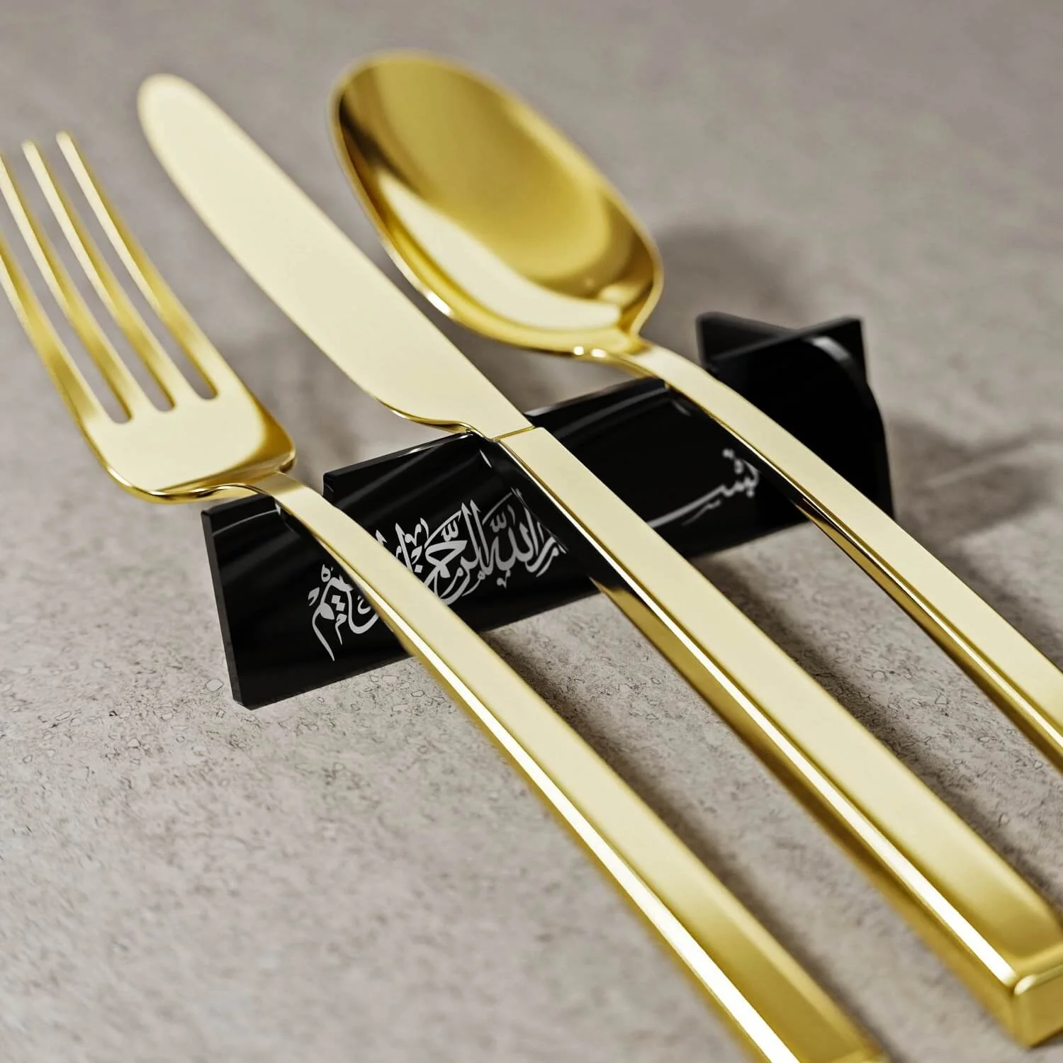 Thuluth Basmala Acrylic Cutlery Holder – Mirror Finish Iftar Table Decor - Image 12