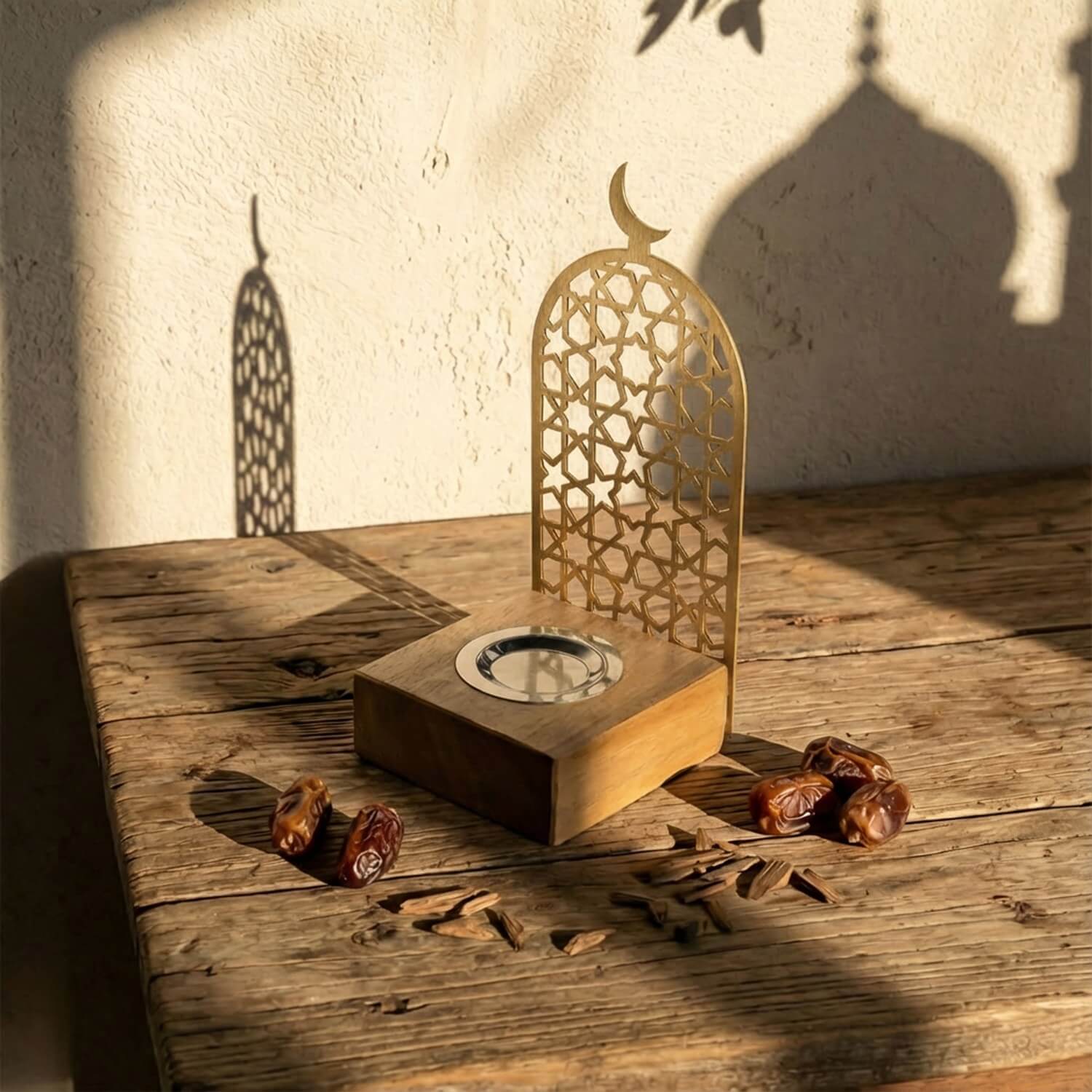 Tower Style Bakhoor Burner – Vertical Metal & Wood Mabkhara - Image 11