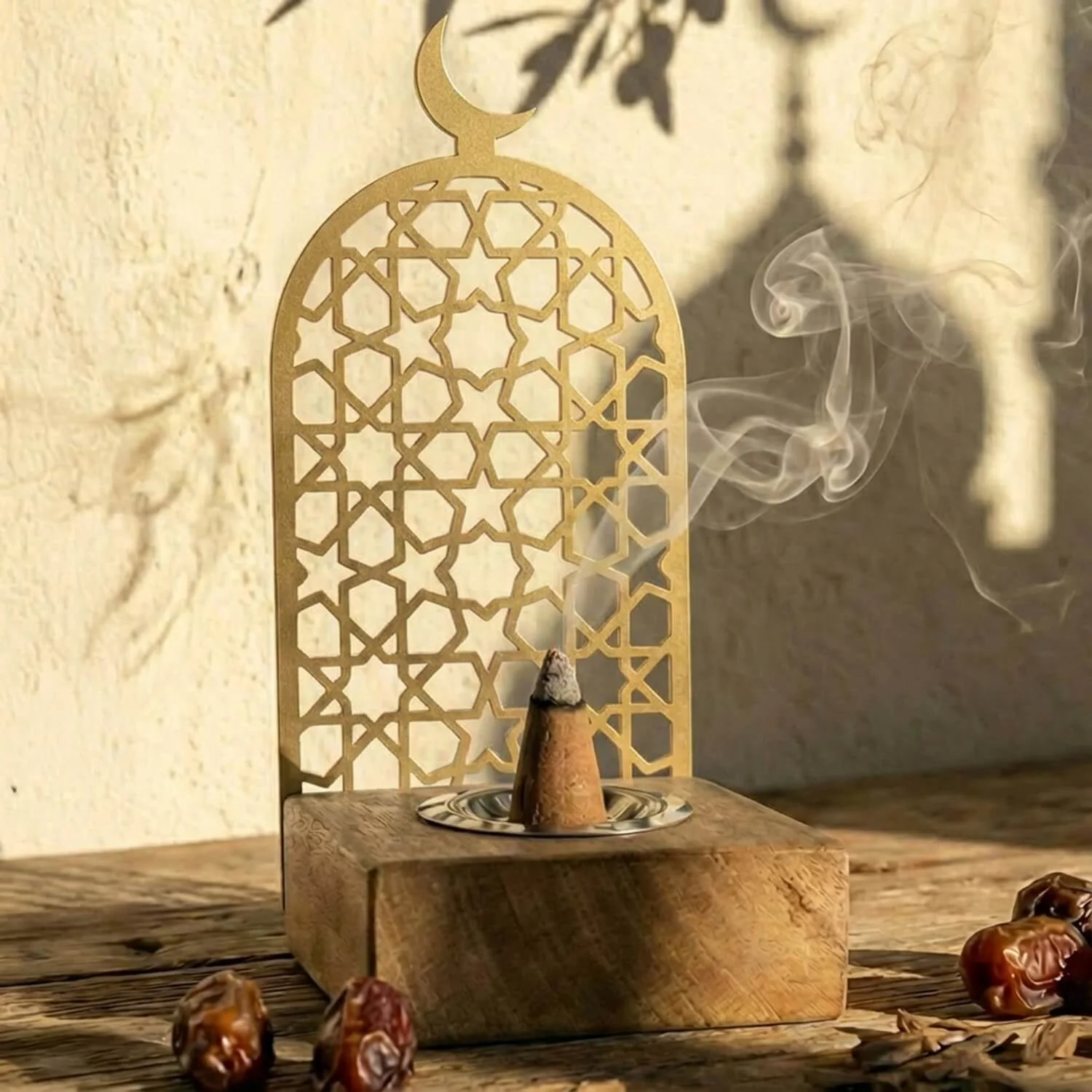 Tower Style Bakhoor Burner – Vertical Metal & Wood Mabkhara - Image 12