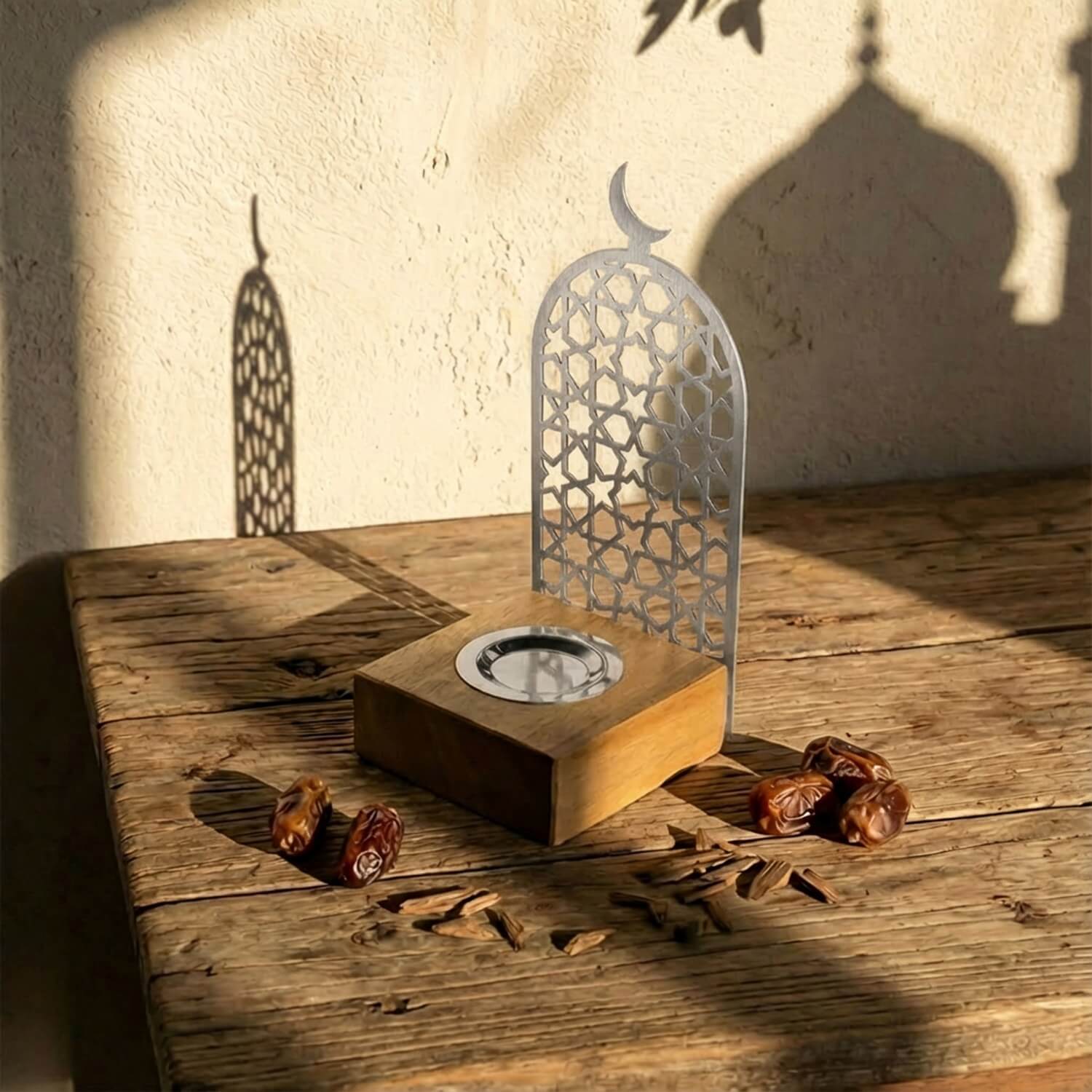 Tower Style Bakhoor Burner – Vertical Metal & Wood Mabkhara - Image 19