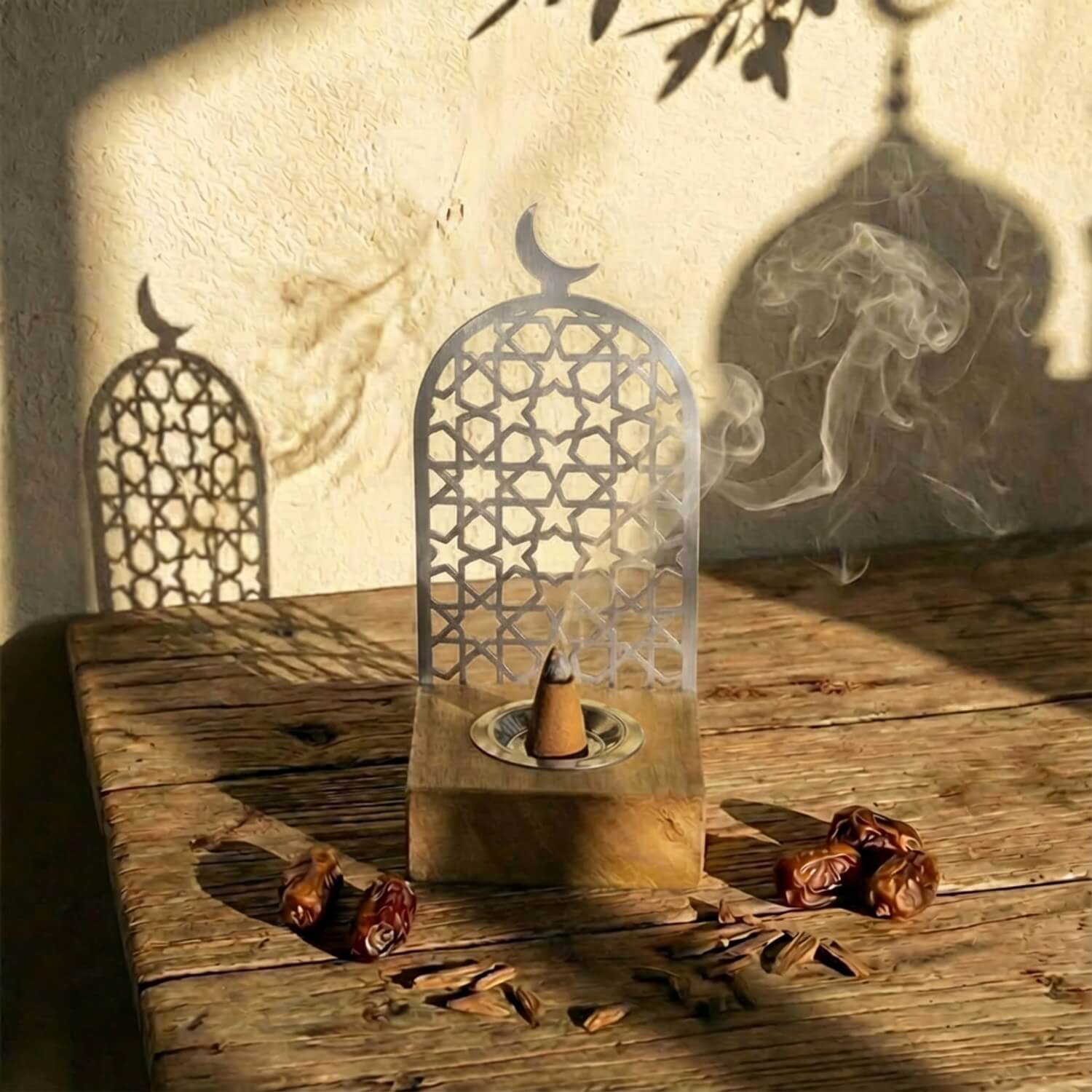 Tower Style Bakhoor Burner – Vertical Metal & Wood Mabkhara - Image 21
