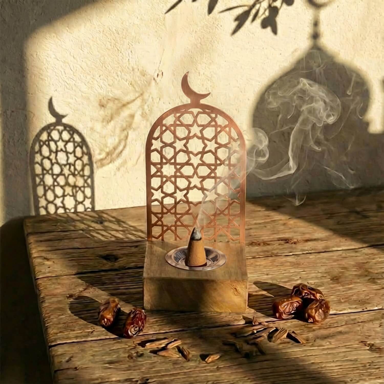 Tower Style Bakhoor Burner – Vertical Metal & Wood Mabkhara - Image 25
