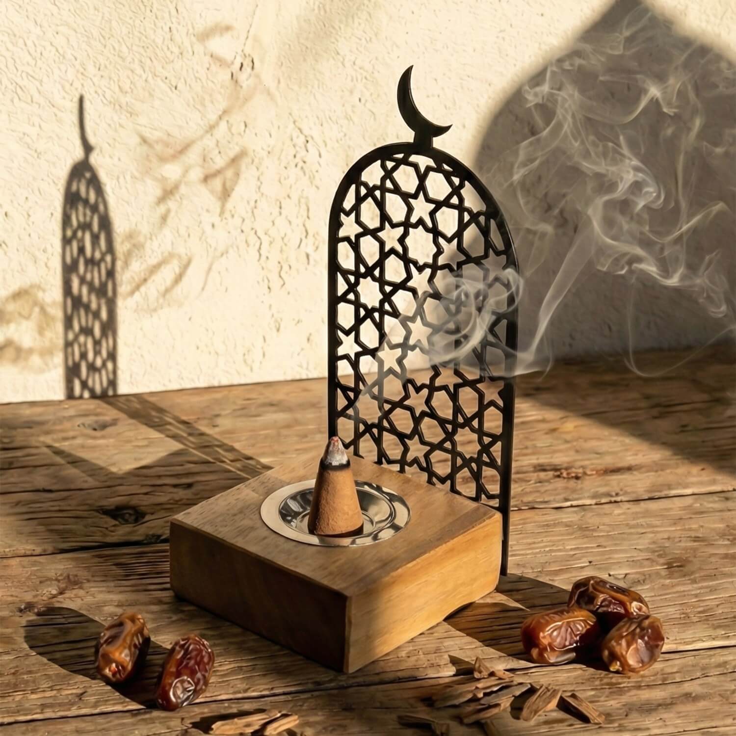 Tower Style Bakhoor Burner – Vertical Metal & Wood Mabkhara - Image 7