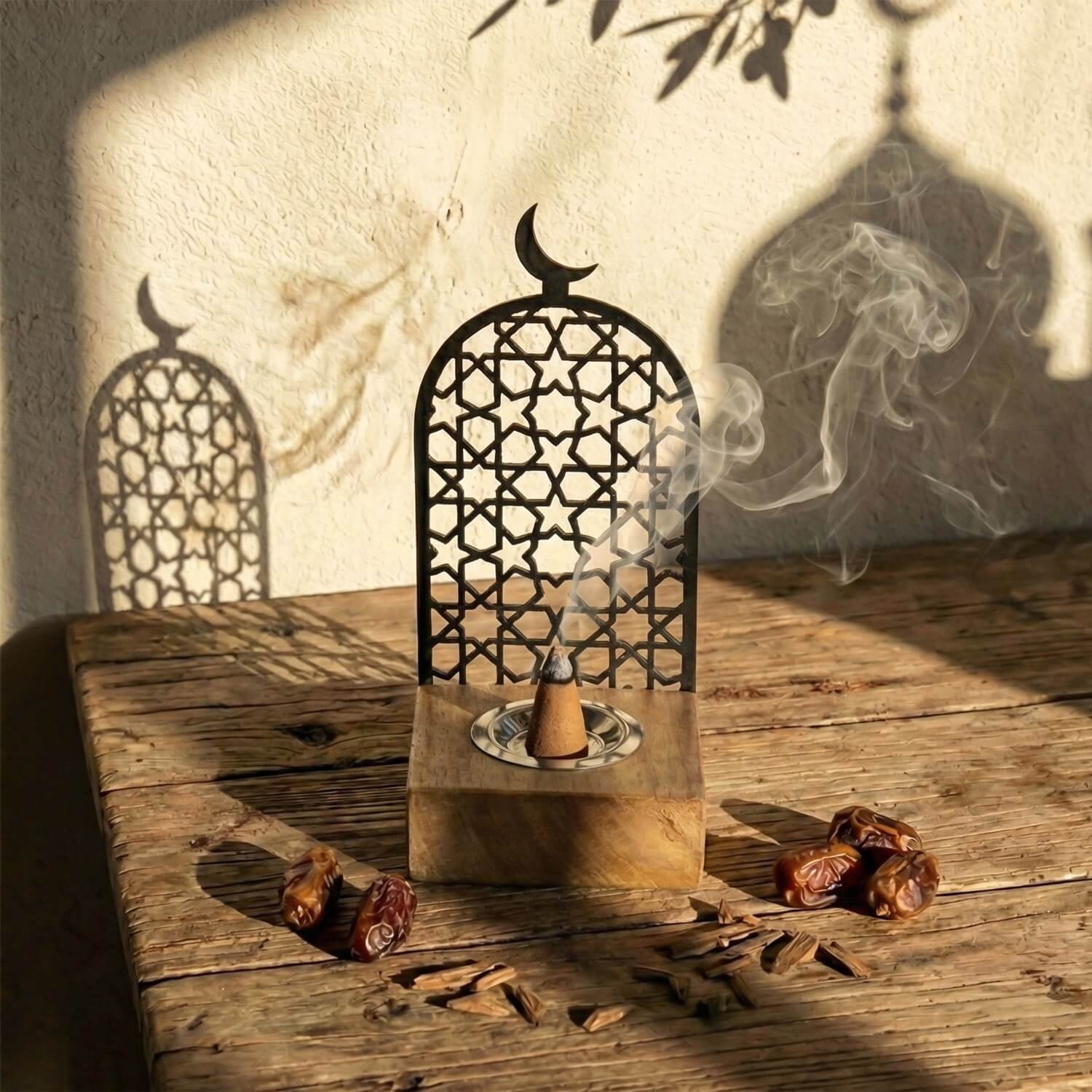 Tower Style Bakhoor Burner – Vertical Metal & Wood Mabkhara - Image 8