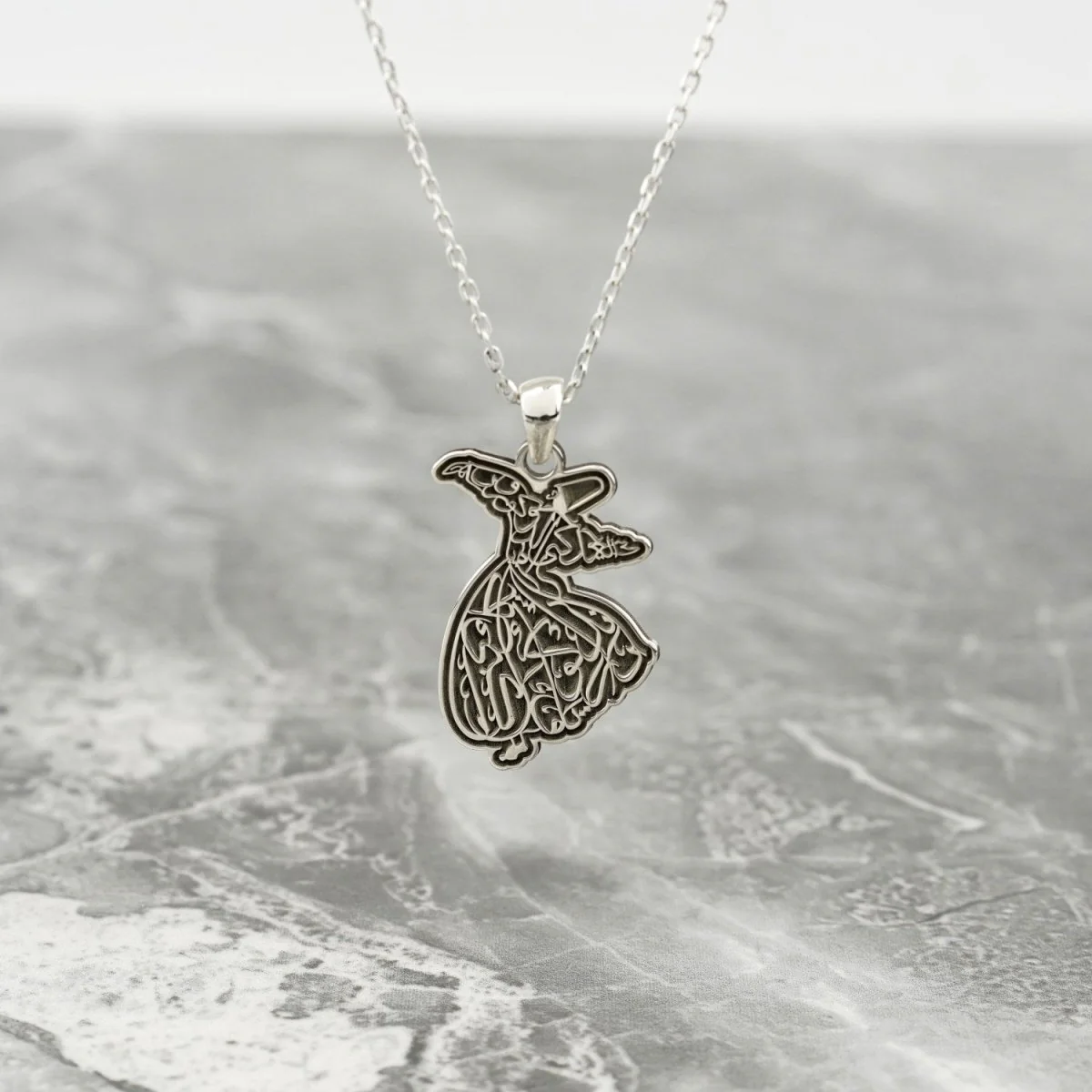Whirling Darwish Muslim Jewelry - Islamic Pendant, 18K Gold Plated Silver - Image 9