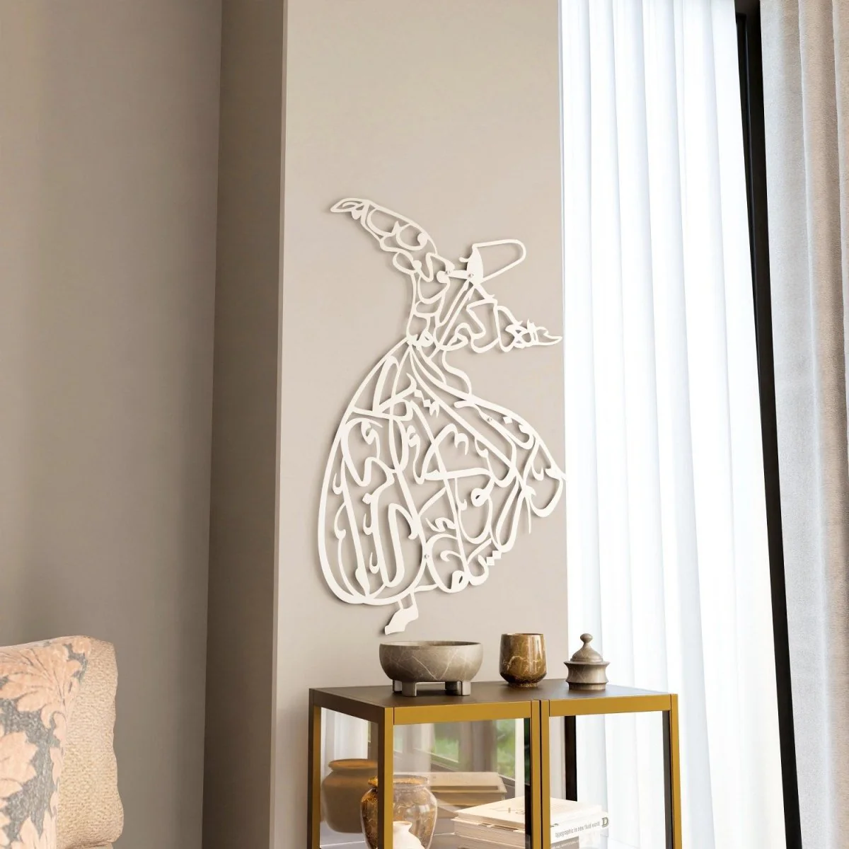 Whirling Dervish Decor - Metal Islamic Wall Art - Image 10