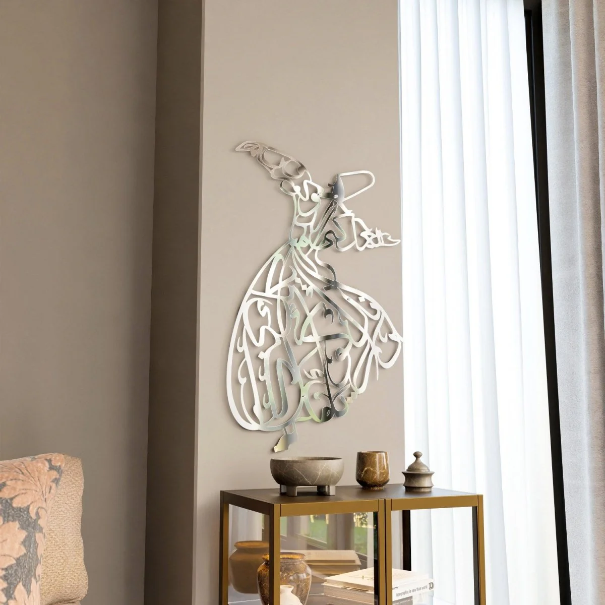 Whirling Dervish Decor - Metal Islamic Wall Art - Image 15