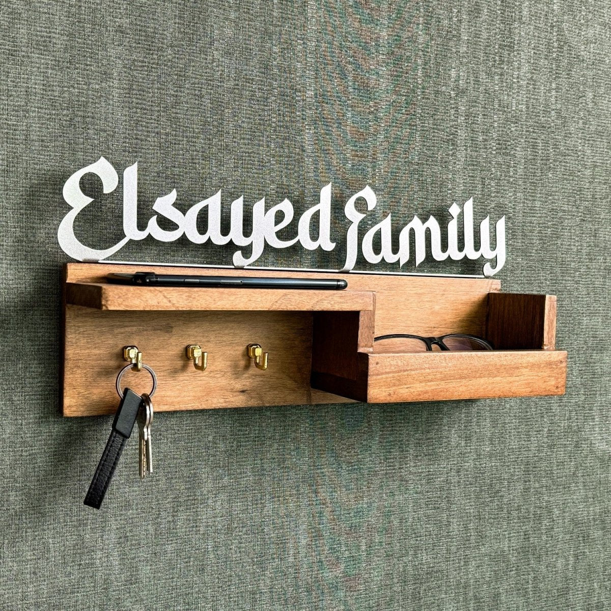 Wood Islamic Key Holder - Personalized Family Sign Wall Art Home Decor - Image 7
