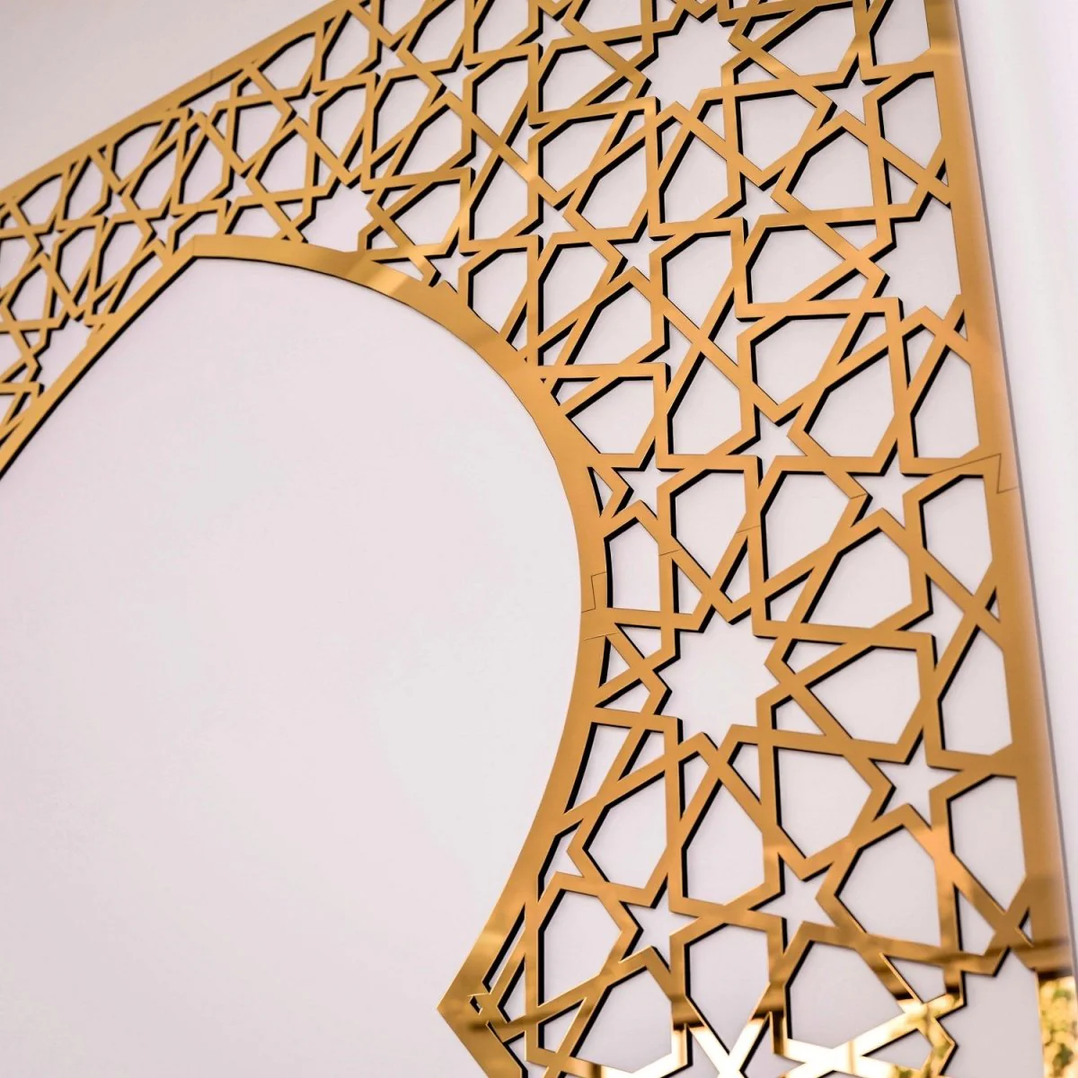 Wooden Mihrab for Home Prayer Space - Islamic Wall Art | 10 Pointed Star - Image 12