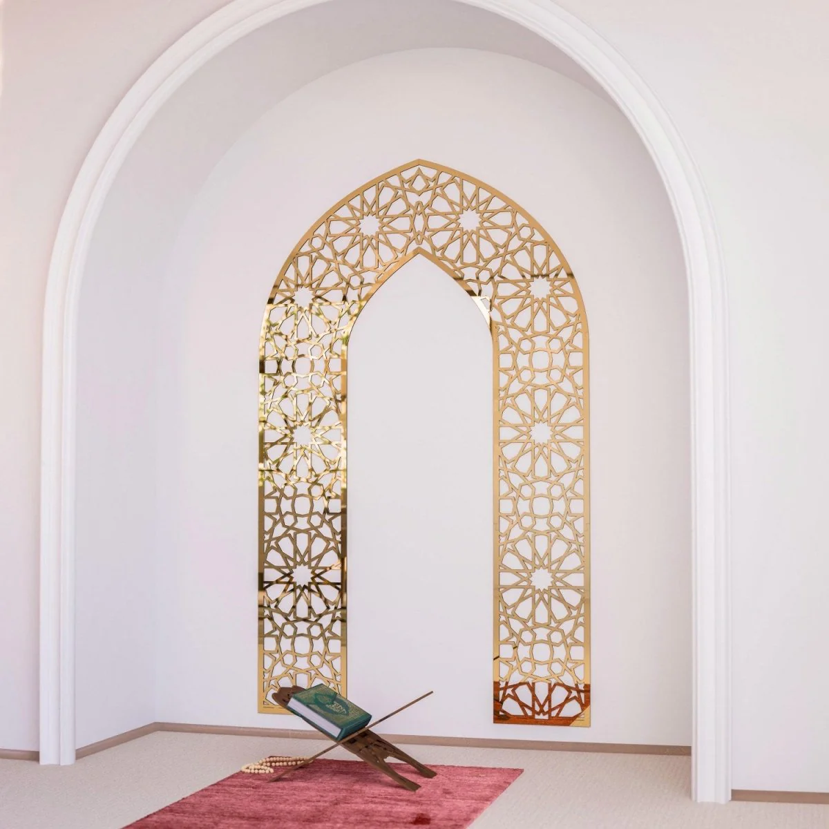 Wooden Mihrab for Your Prayer Room - Islamic Wall Art | 12-Pointed Star - Image 10