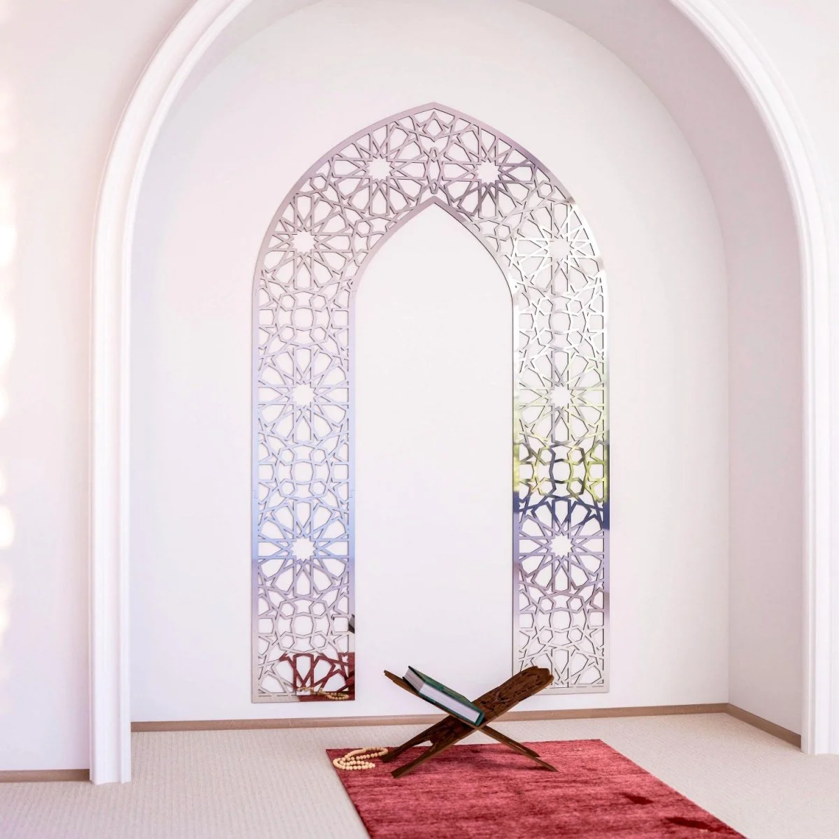 Wooden Mihrab for Your Prayer Room - Islamic Wall Art | 12-Pointed Star - Image 13