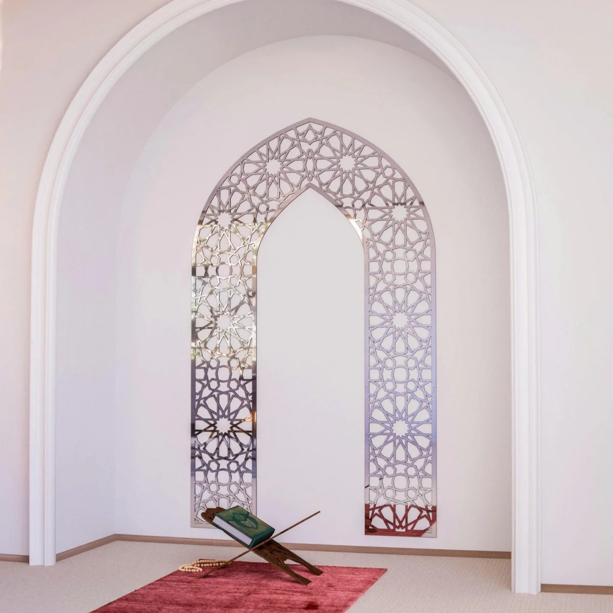 Wooden Mihrab for Your Prayer Room - Islamic Wall Art | 12-Pointed Star - Image 14